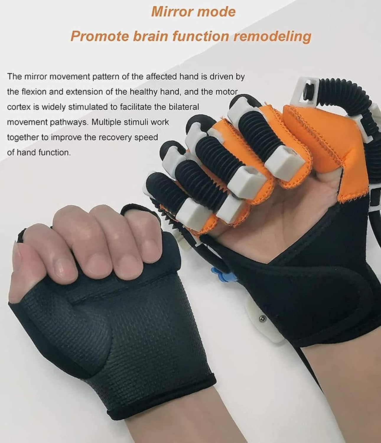 DKULMN Rehabilitation Robot Gloves, Electric Finger Exercises and Rehabilitation Orthosis Splint for Exercises for Patients with Hand Dysfunction,Long-Term Relief Finger Cramps,Left,S