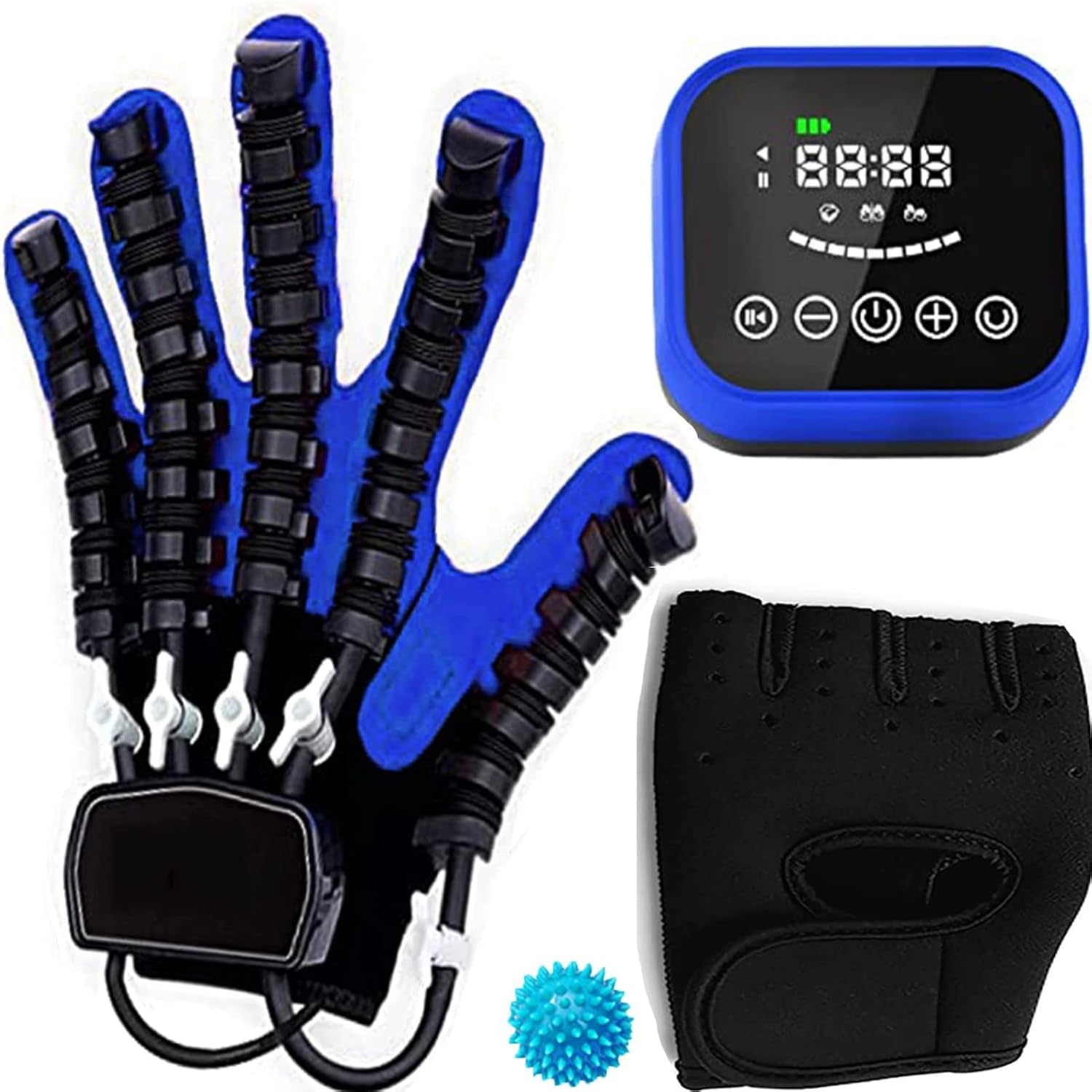 Hand Function Rehabilitation Robot Gloves Stroke Hemiplegia Finger Training Stroke Hand Splint Finger Orthosis for Long-Term Relief(Size:XL Code,Color:Left-A)