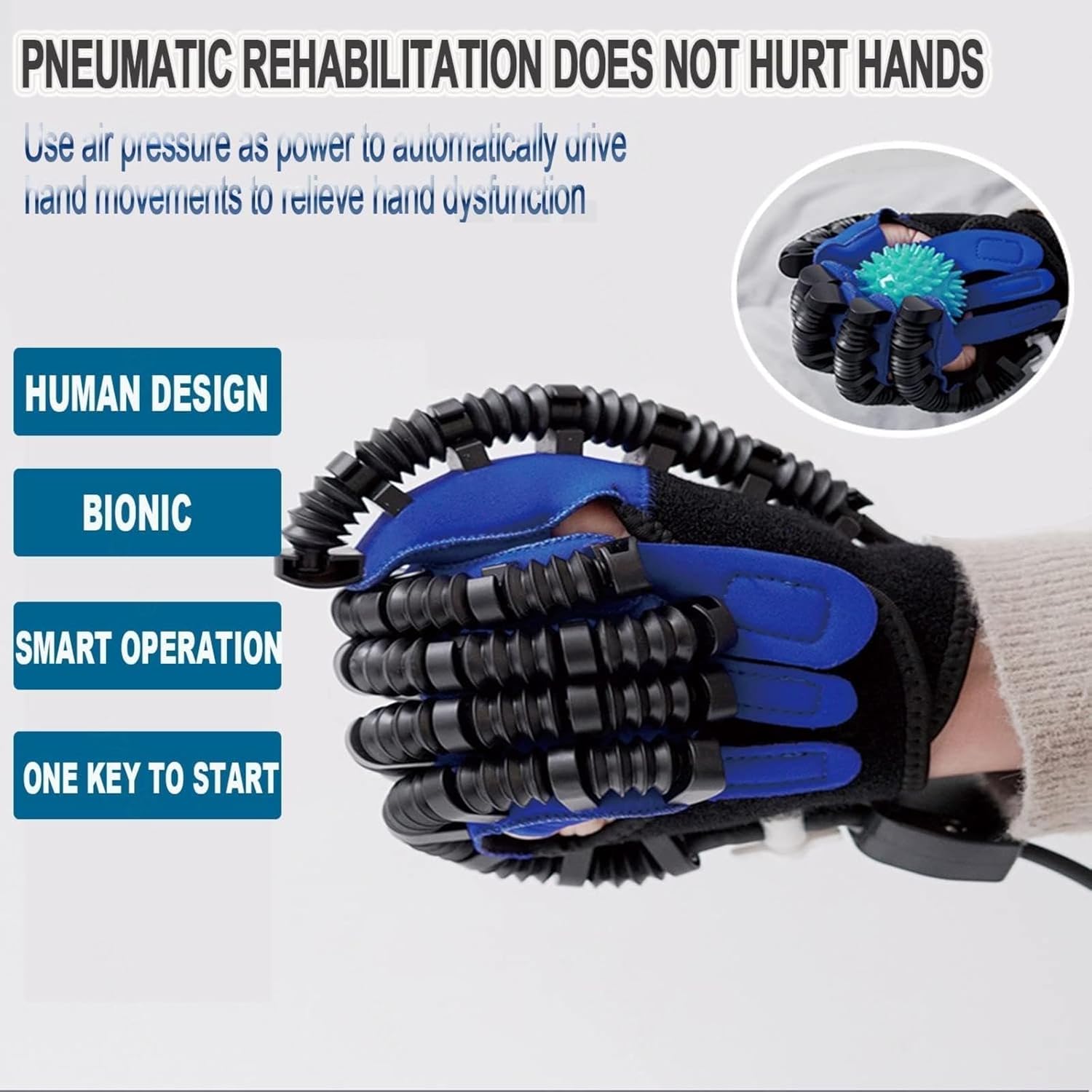 Robot Glove Hand Training Rehabilitation Hand Dysfunction Patient Training Device for Stroke Hemiplegia Hand Function Recovery,Right-M