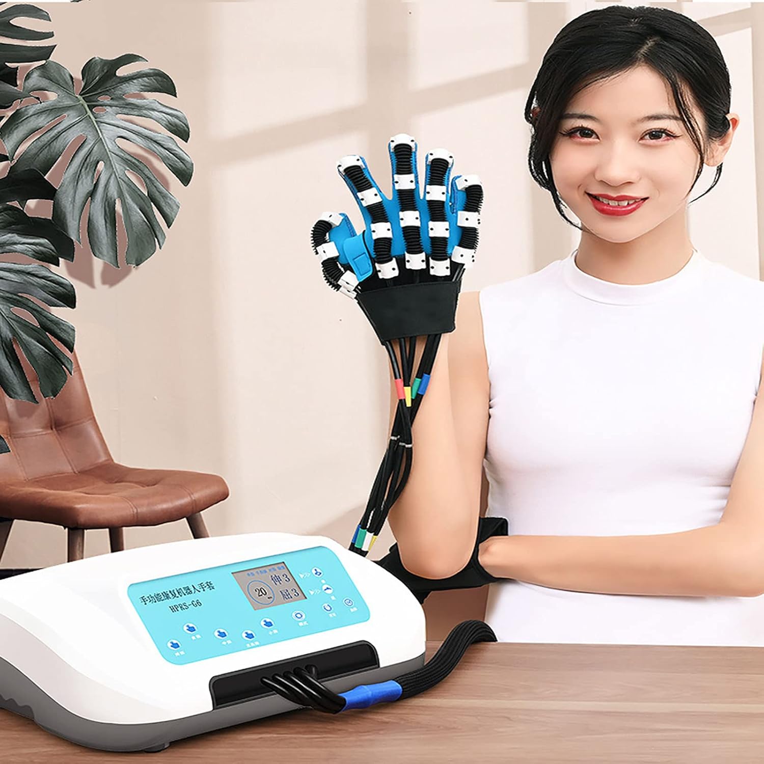 Electric Rehabilitation Robot Gloves Rehabilitation Auxiliary Training Gloves Finger Orthotics Functional Hand Splint for Long-Term Relief