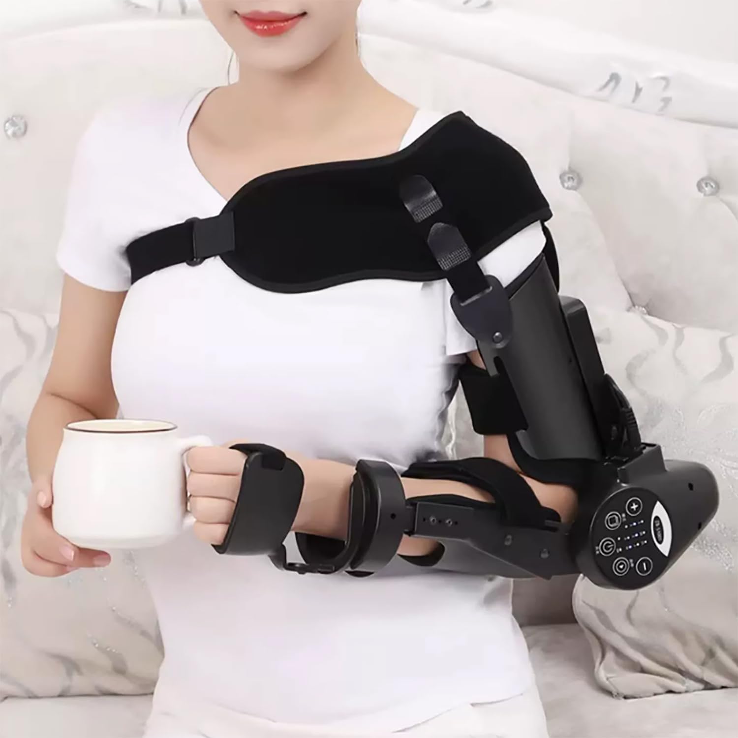 Electric Elbow Joint Rehabilitation Device, Hinged Elbow Brace Arm Exerciser, Precisely Control The Extension and Flexion Angle, Wireless Intelligent Key Control, for Stroke Hemiplegia Patients