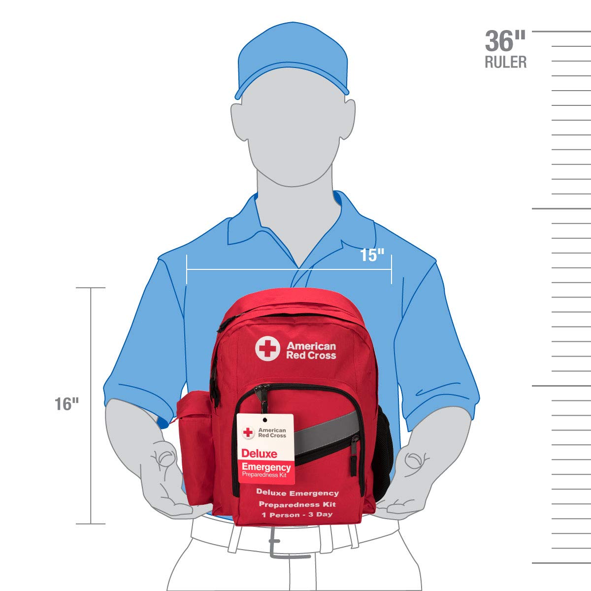 First Aid Only 91052: Emergency Preparedness Backpack Red Cross Deluxe