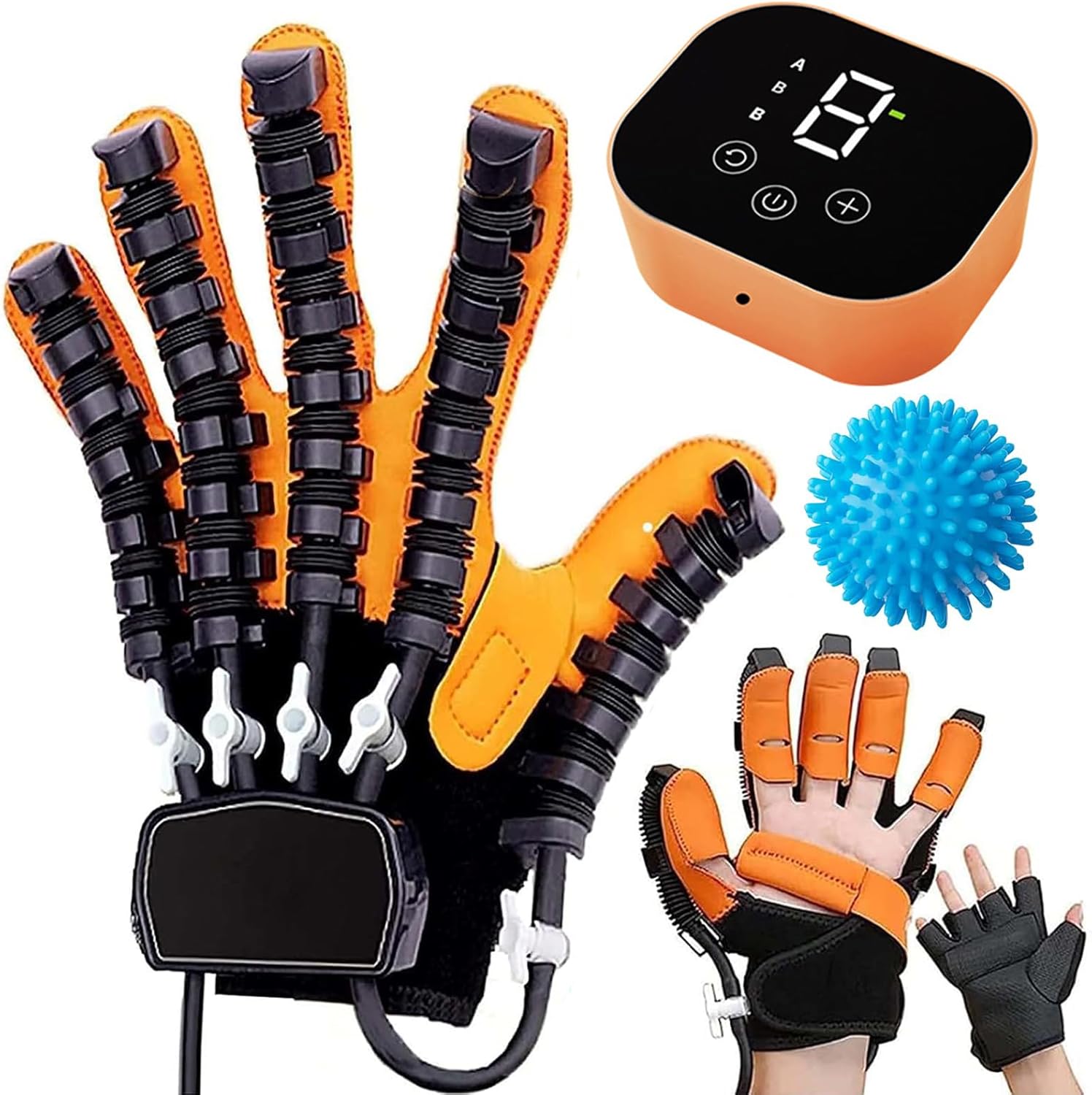 gaoxiao Hand Function Rehabilitation Robot Gloves, Recover Gloves for Hemiplegia Stroke Paralysis Patients, Left Right Finger and Hand Function Trainer Therapy Recovery Equipment A Left Hand M