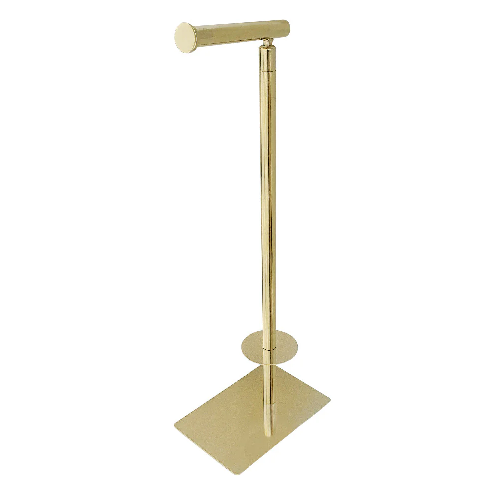Kingston Brass Claremont Freestanding Toilet Paper Holder, Polished Brass (CC8002)