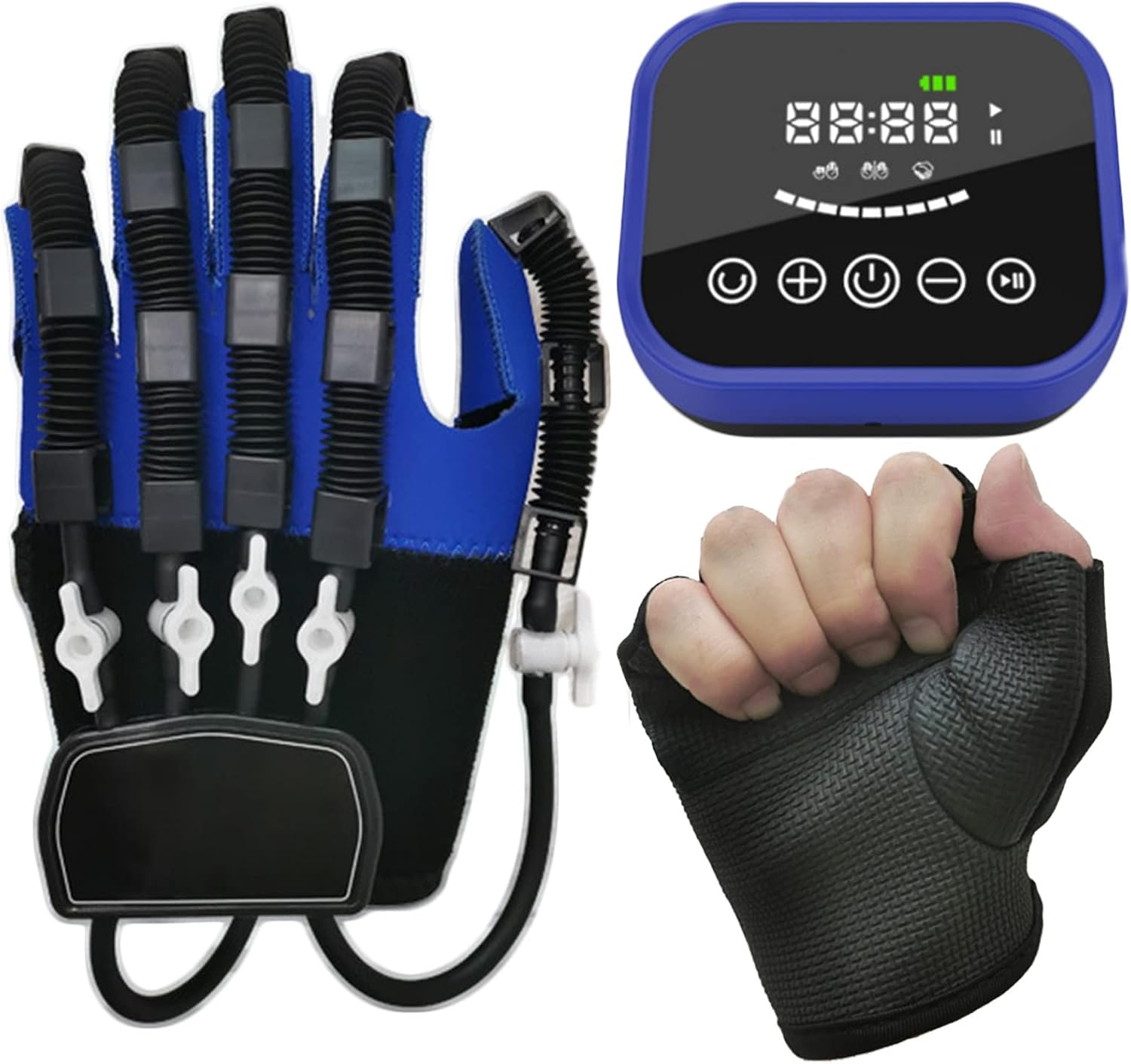 Rehabilitation Robotic Gloves for Hemiplegia Stroke Aralysis Arthriti Patient Finger Training Hand Recovery Exercise Glove Finger Splint (Color : Left Hand, Size : Large)