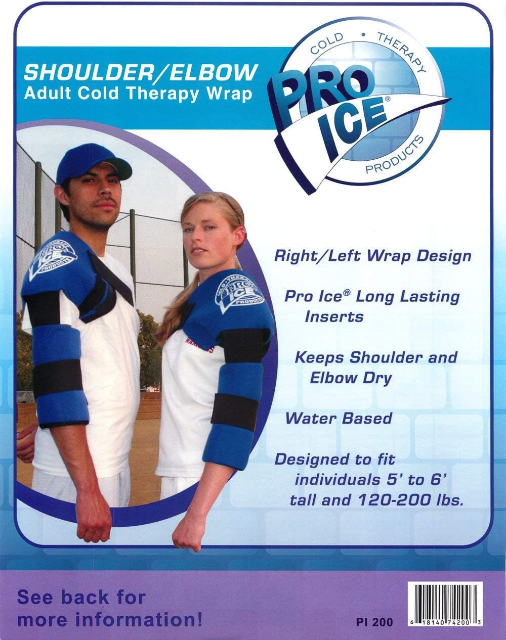 Pro Ice Shoulder Ice Pack Wrap - Elbow Ice Pack Wrap, Shoulder Ice Pack Wrap Rotator Cuff Cold Therapy + Ice Pack Inserts PI 200 & PI-201