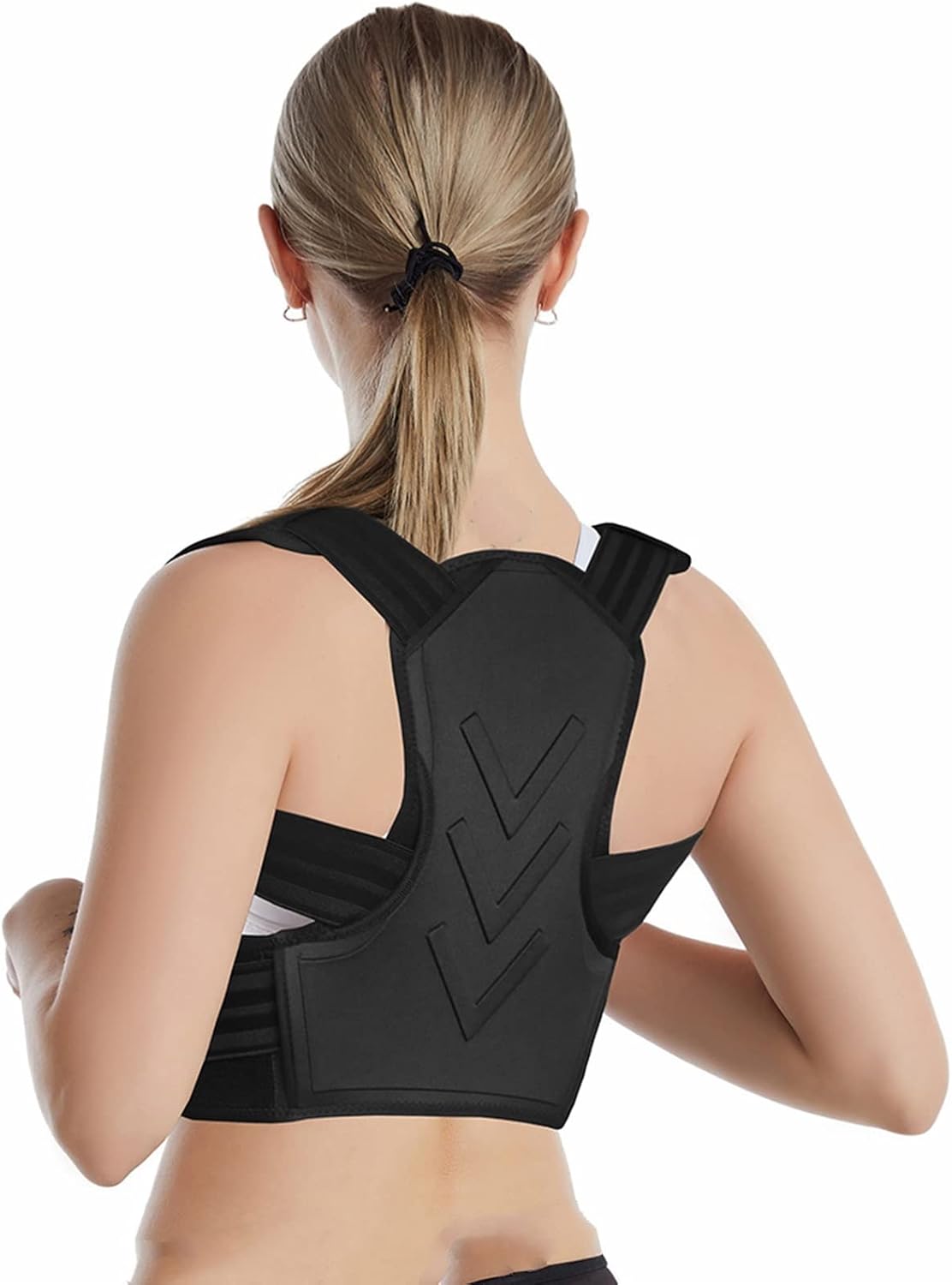 Upper Back Brace Support Men Women Posture Corrector Back Straightener Spinal Neck Shoulder Waist Support Belt (Color : Black, Size : X-Large)
