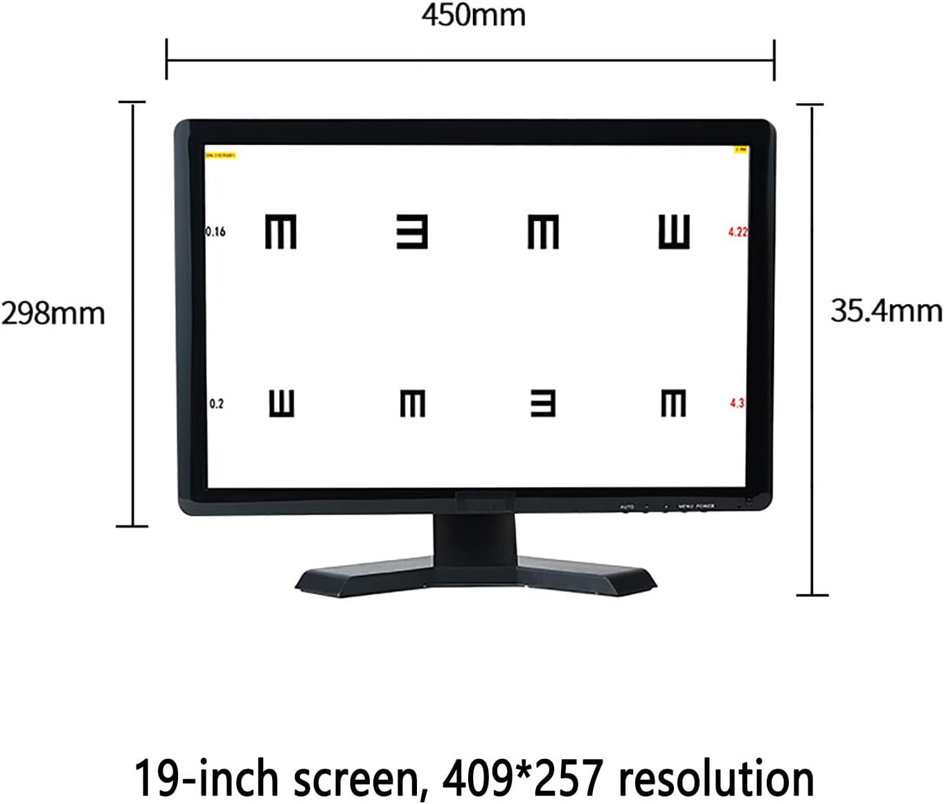 Electronic Vision Tester, LCD Digital Eye Chart with Remote Control and 300+ Visual Targets, 1-6.2m Adjustable Distance, Can Be Placed/Wall-Mounted for Home, Clinic Use