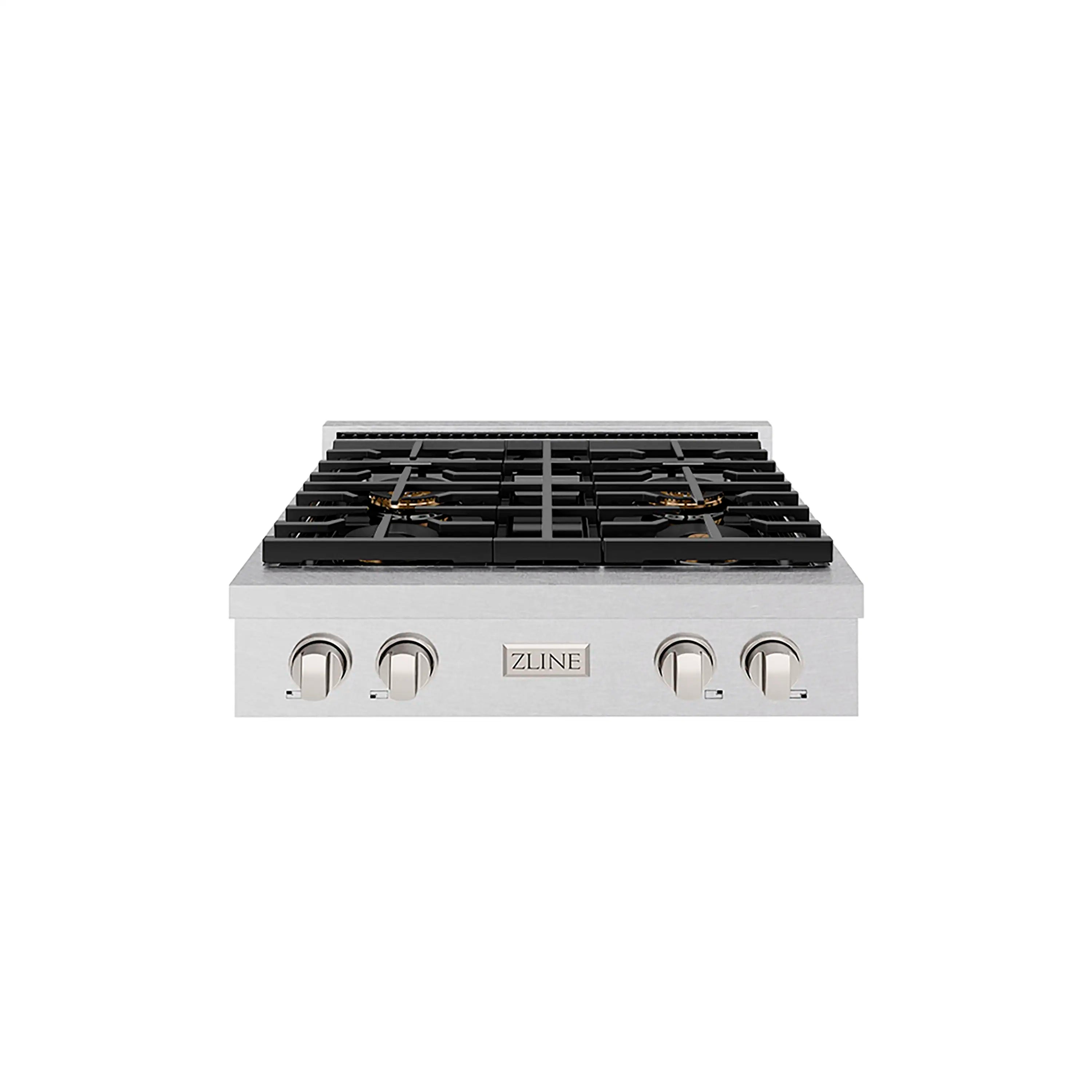 ZLINE 30-Inch Paramount Gas Rangetop with 4 Burner DuoPro鈩?Cooktop in Satin Stainless Steel (PSRTS-30)