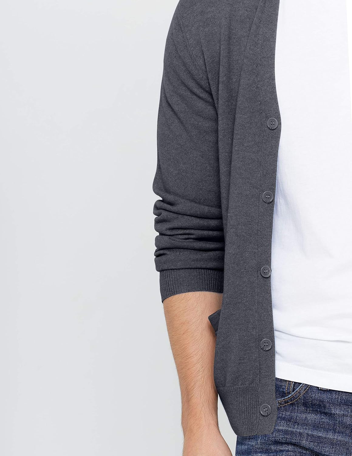 State Cashmere Men's 100% Pure Cashmere Button Front Long Sleeve Cardigan Sweater