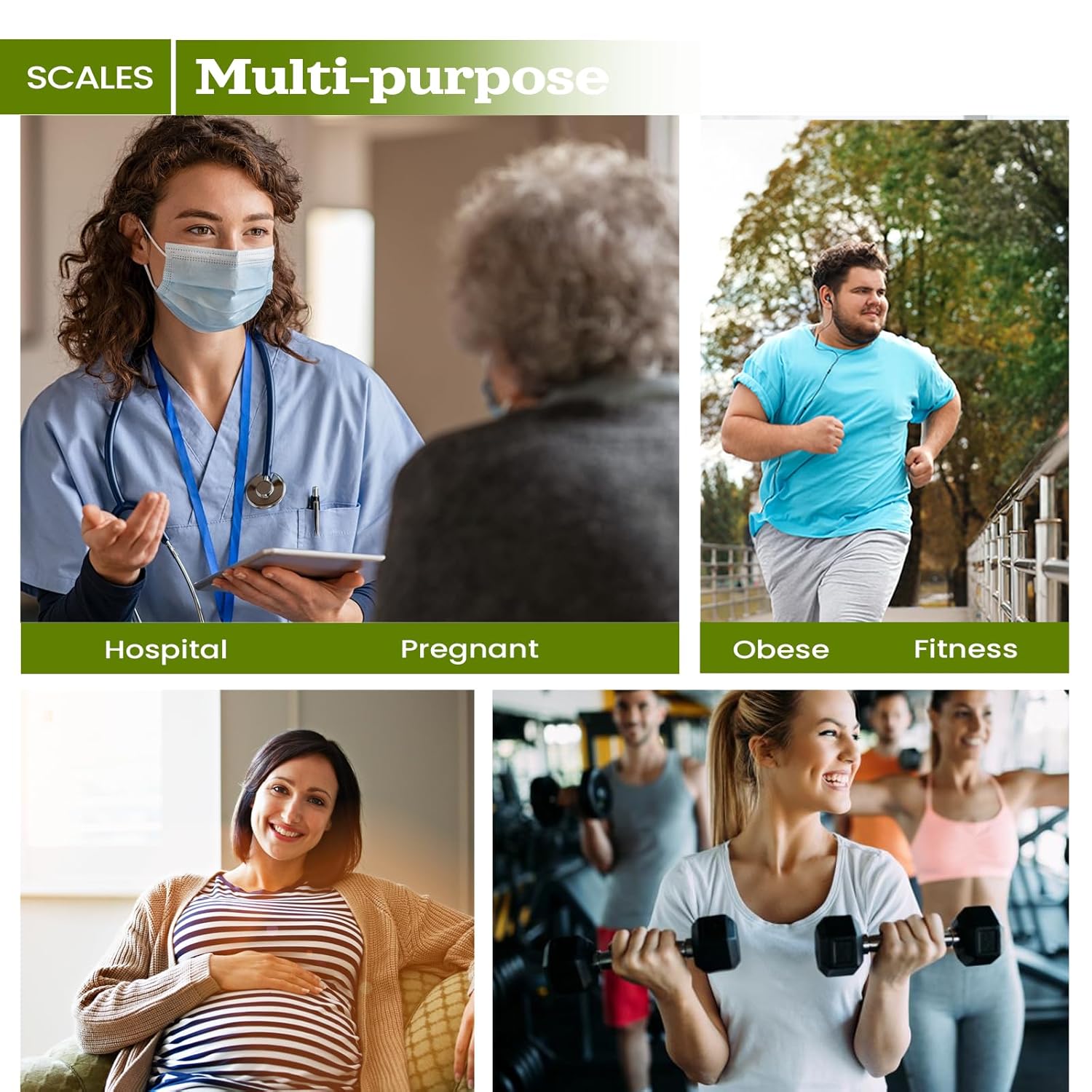 Extra Wide Medical Physician Scale - 440 lb/200 kg Capacity, High Accuracy Digital Display, Heavy Duty Portable Body Weight Scale for Home, Office, Hospital, Gym & Bariatric Use