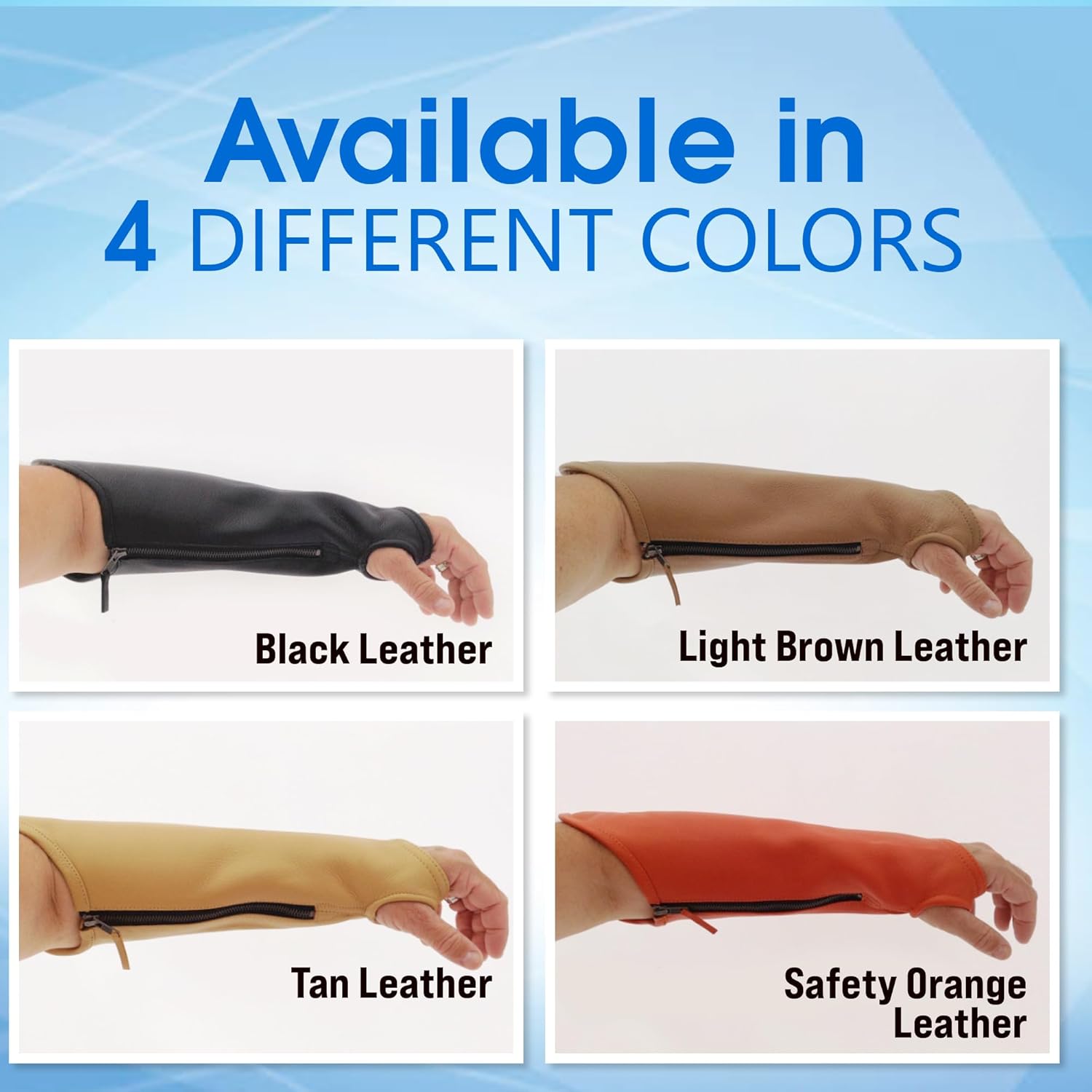 Arm Chaps Extended Elbow Leather Arm Guard - Arm Sleeve Protectors for Thin Skin and Bruising, Scratches & Cuts - Protective Arm Sleeve for Any Age- Left & Right Form-Fitting - Orange(1Pair/Large).