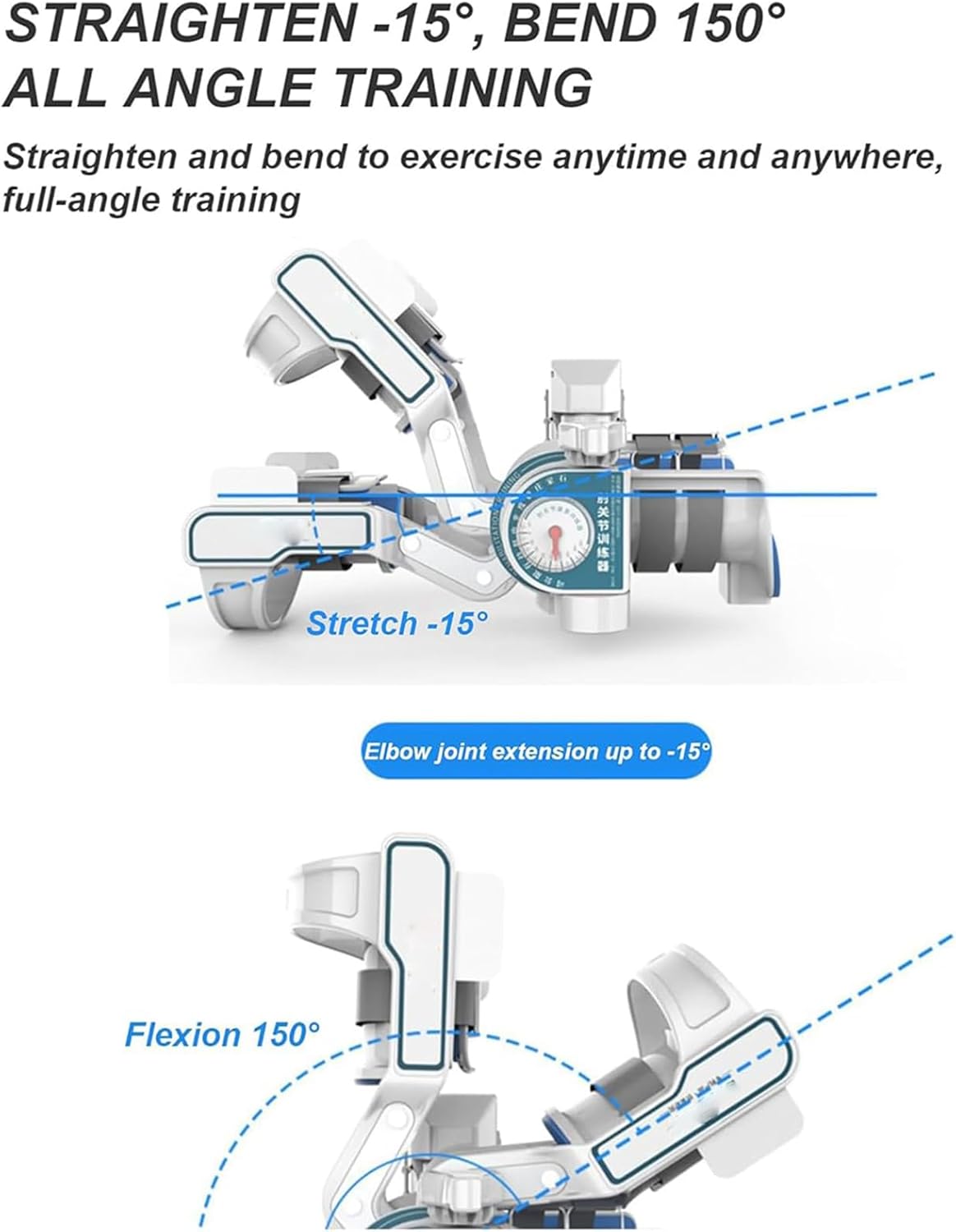 Elbow Brace Arm Exerciser, Manual Elbow Stretching Trainer Arm Exerciser, -15~150° Flexion and Extension Full Angle Training, for Wrist Elbow Joint Injuries Recovery