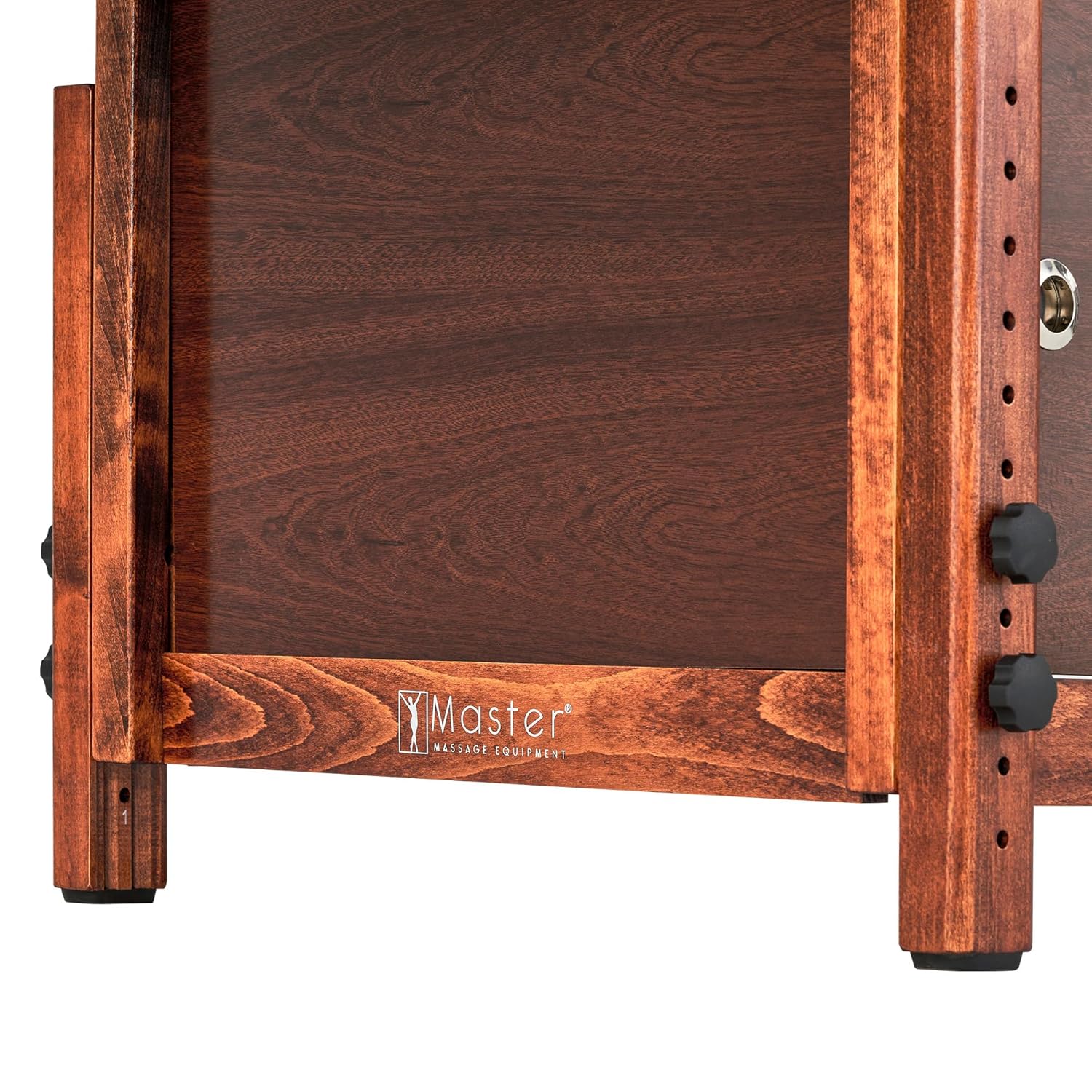 Master Massage Cabrillo Stationary Massage Table - Facial Beauty Lash Bed - 4 Section Salon Spa Bed with Storage Cabinet - Pneumatic Tilting Backrest and Leg Rest, Black with Walnut Legs, 30 Inch