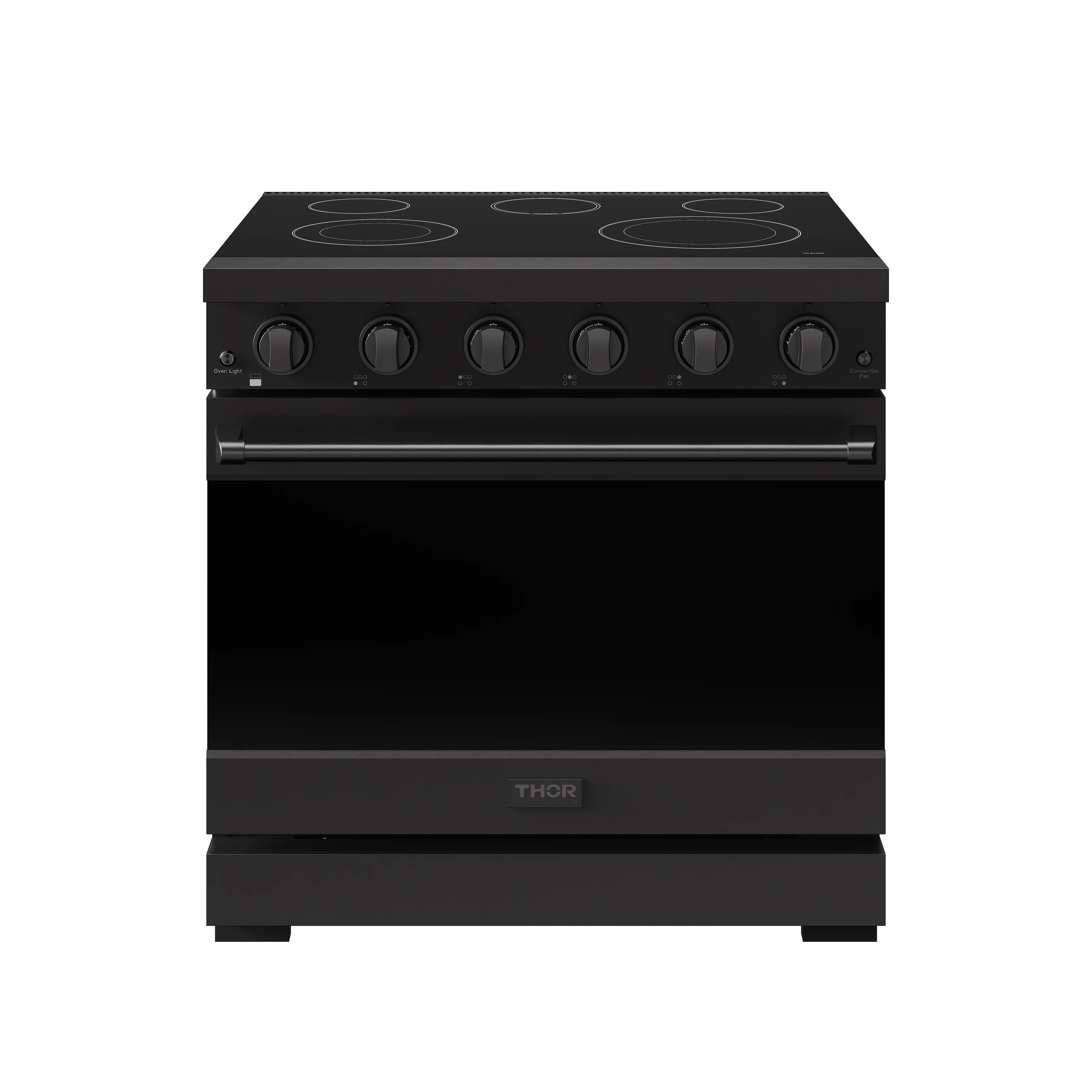 Gordon Ramsay by Thor Kitchen 36-inch Professional Electric Range with Tilt Panel Touch Control and 6.0 Cu. Ft. Oven with Air Fryer and Self Clean in Black (RSE36PB)