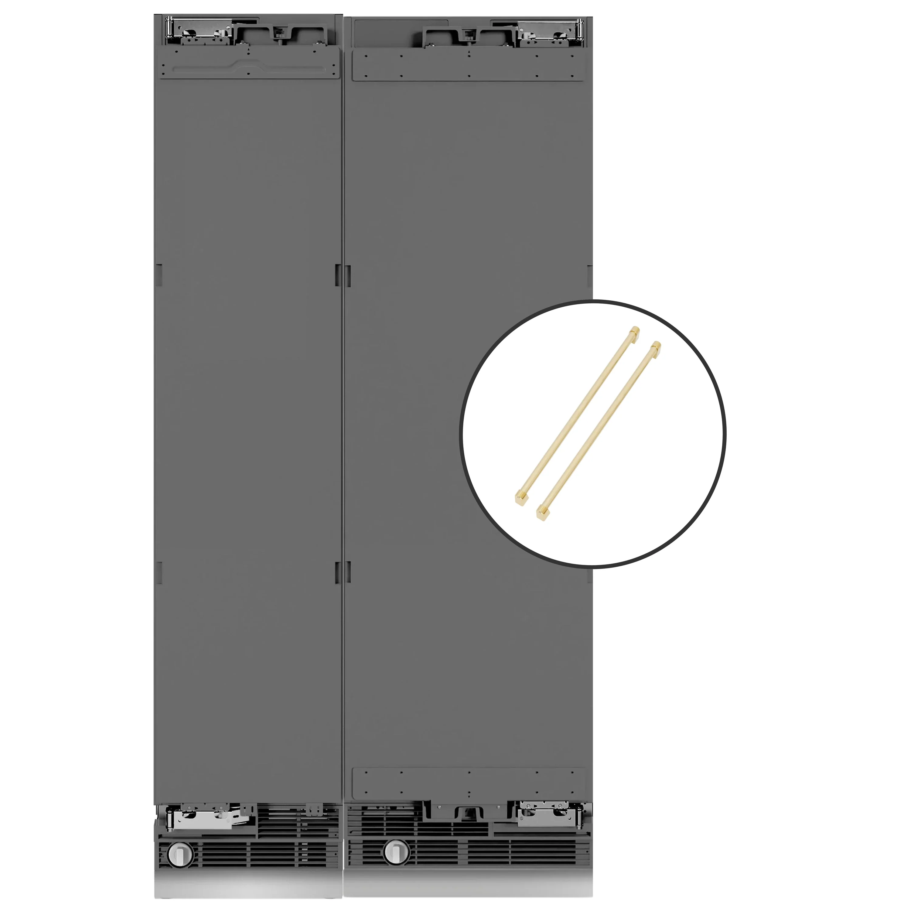 ZLINE 42-Inch Column 12.5 Cu. Ft. Refrigerator and 8.6 Cu. Ft. Freezer in Panel Ready with Gold Accent