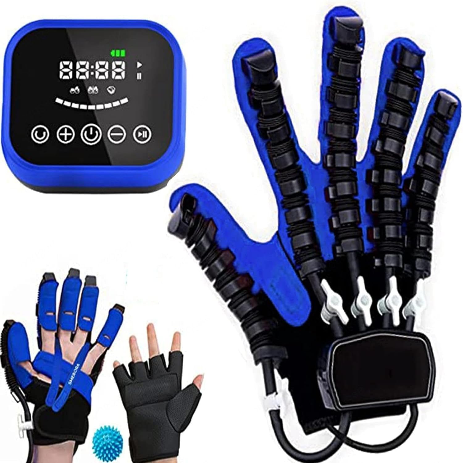 Stroke Hand Splint Assistive Gloves Hemiplegia Finger Rehabilitation Trainer Robot Gloves for Stroke People Finger Wrist Training,Left-XXL