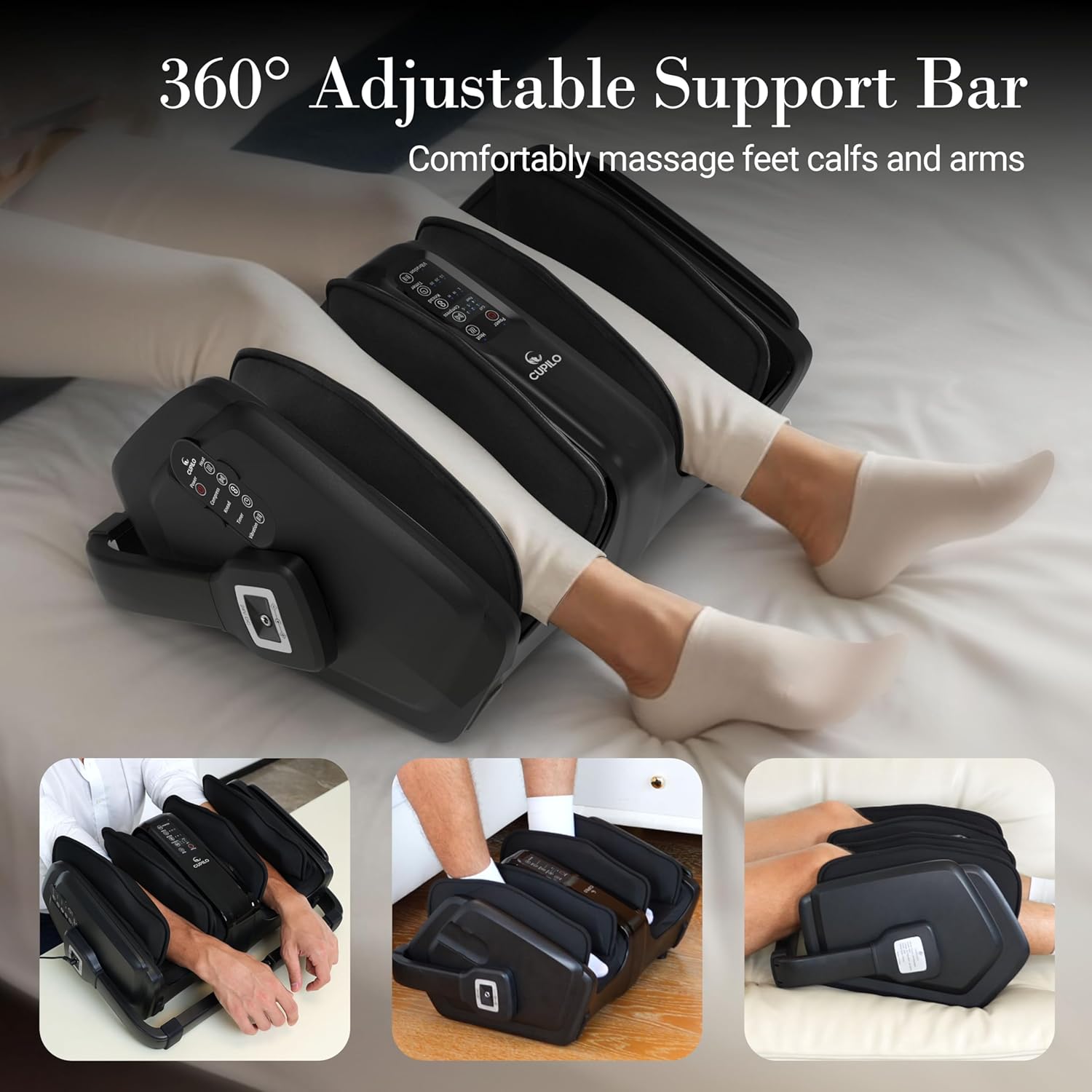 Shiatsu Foot Massager with Heat, FSA Eligible HSA Electric Foot Calf Massager with Remote, Multi-Level Compression Deep Kneading Feet Massage Machine for Neuropathy Plantar Fasciitis Circulation