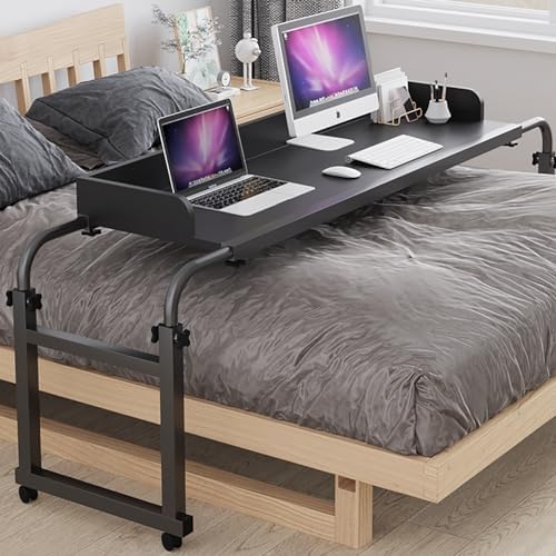 Hospital Table Over Bed for Home Use Swivel,Over The Bed Table with Wheels,Adjustable Height Table,Hospital Bed Table,Chair Cart,Laptop Desk for Bed,Recliner Table,Perfect for Hospital Famil