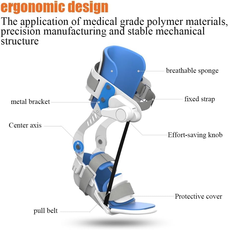 Adjustable Foot Drop Brace, Ankle Rehabilitation Training Device, Full Palm Split Design, 75° Angle Adjustable for Foot Inversion, Foot Valgus, Ankle Stiff(