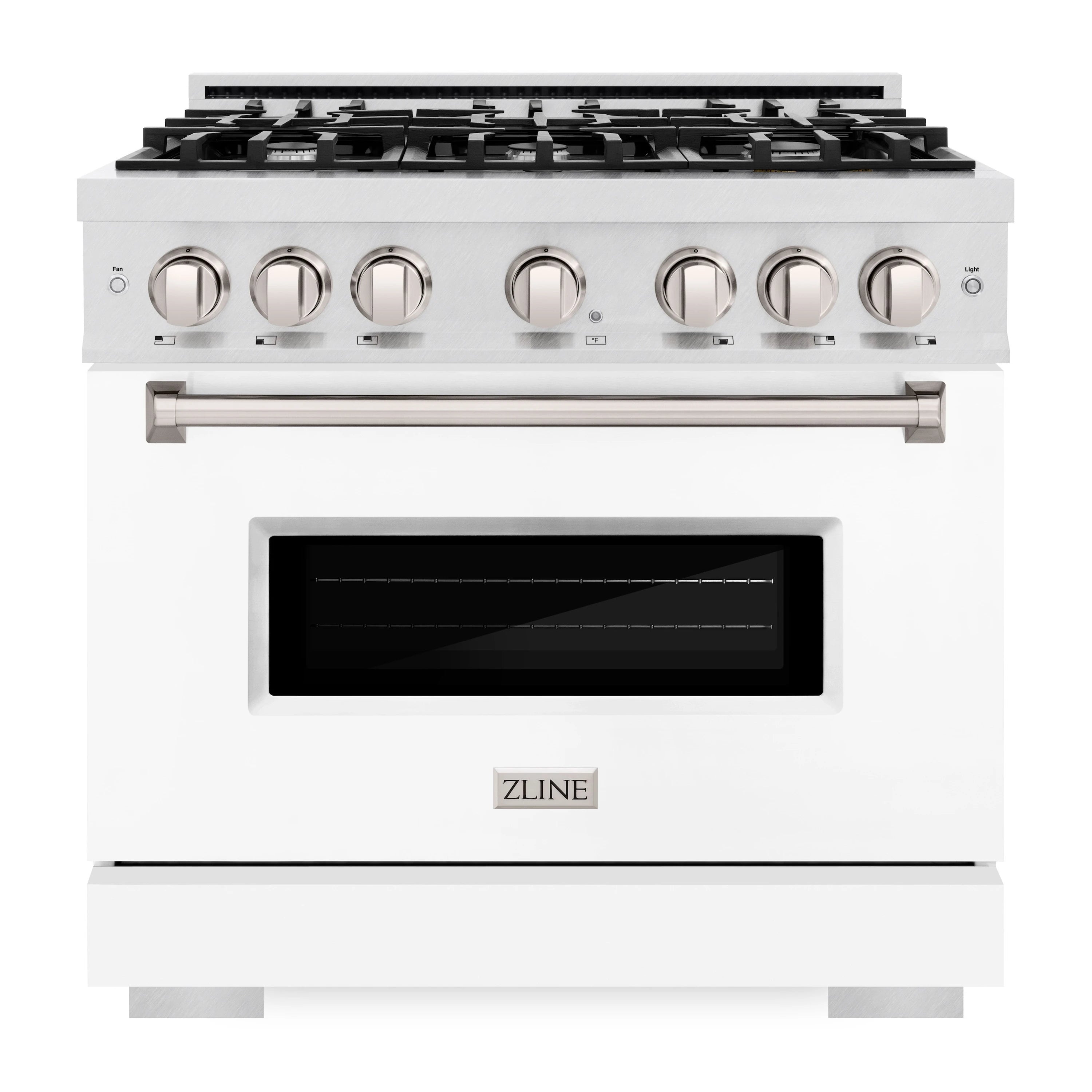 ZLINE Autograph Edition 36-Inch Dual Fuel Range in Satin Stainless Steel with White Matte (CDRS-WM-36)