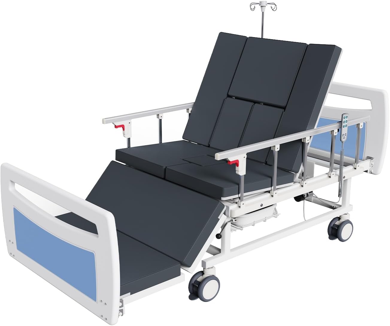 Advanced Full Electric Hospital Bed for Home Use,Adjustable Nursing Bed with Remote Control,5