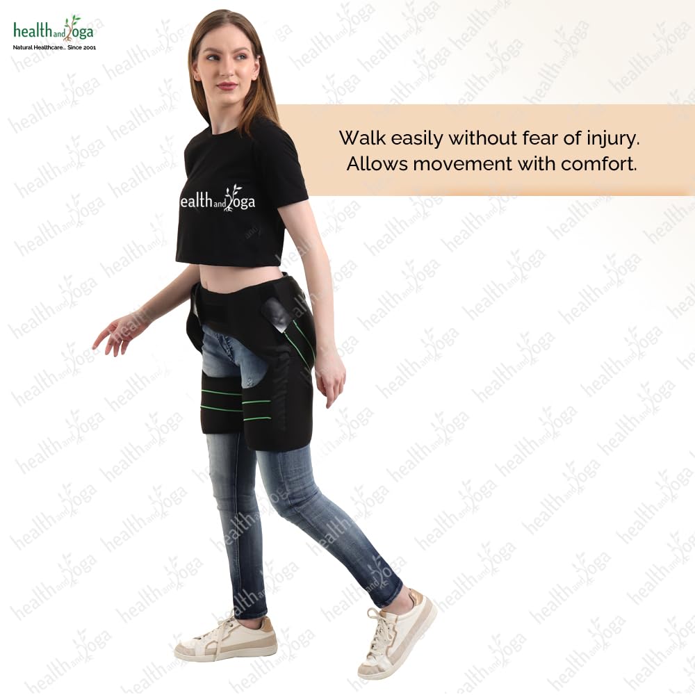 HealthAndYoga™ Extra Padded Hip Protection Belt-Pioneering Design Binder Support Brace to Reduce Falls, Hip Fracture, Injury-Rehab Aid for Post-Surgery Recovery-Free Size, Unisex (Both Sides)
