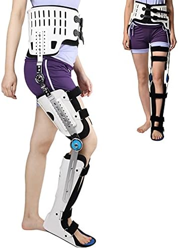 Hinged Knee Ankle Foot Fixation Orthosis, Knee Brace Fracture Fixed Guard Splint, Leg Protector Fully Adjustable Calf Ankle Foot Fixed Bracket - Universal Size