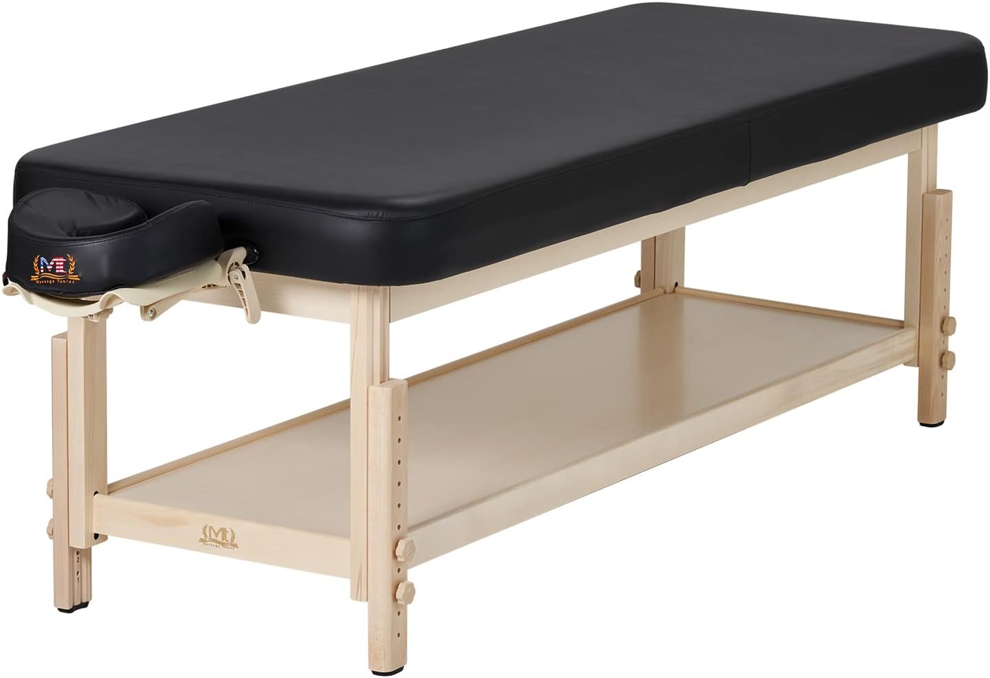 MT Harvey-Comfort Flat Stationary Massage Table for Spa, Salon, Beauty Use(Black)