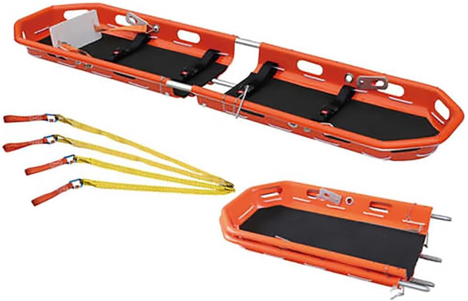 Aluminum Emergency Basket Stretcher, Lightweight Separable and Folding Rescue Stretcher with Lifting Bridle, High Strength for Ambulance and Helicopter Use
