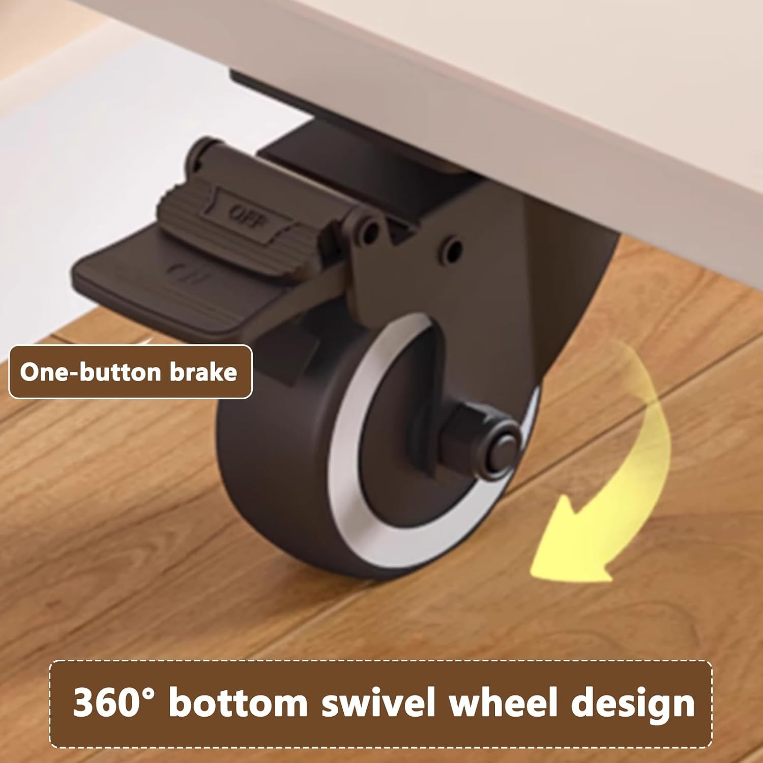 360° Rolling Wheels Over Bed Office Desk, Height Adjustable Overbed Table with Drawer and 3-Side Guard Rails, Laptop Workstation for Bedroom, Living Room(Gray,240cm/94.4in)