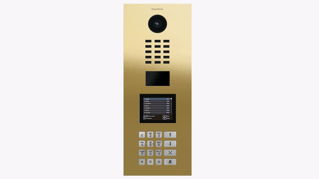 DoorBird D21DKV IP Video Door Station, Multi Tenant Residences Up to 500 Units in Brass
