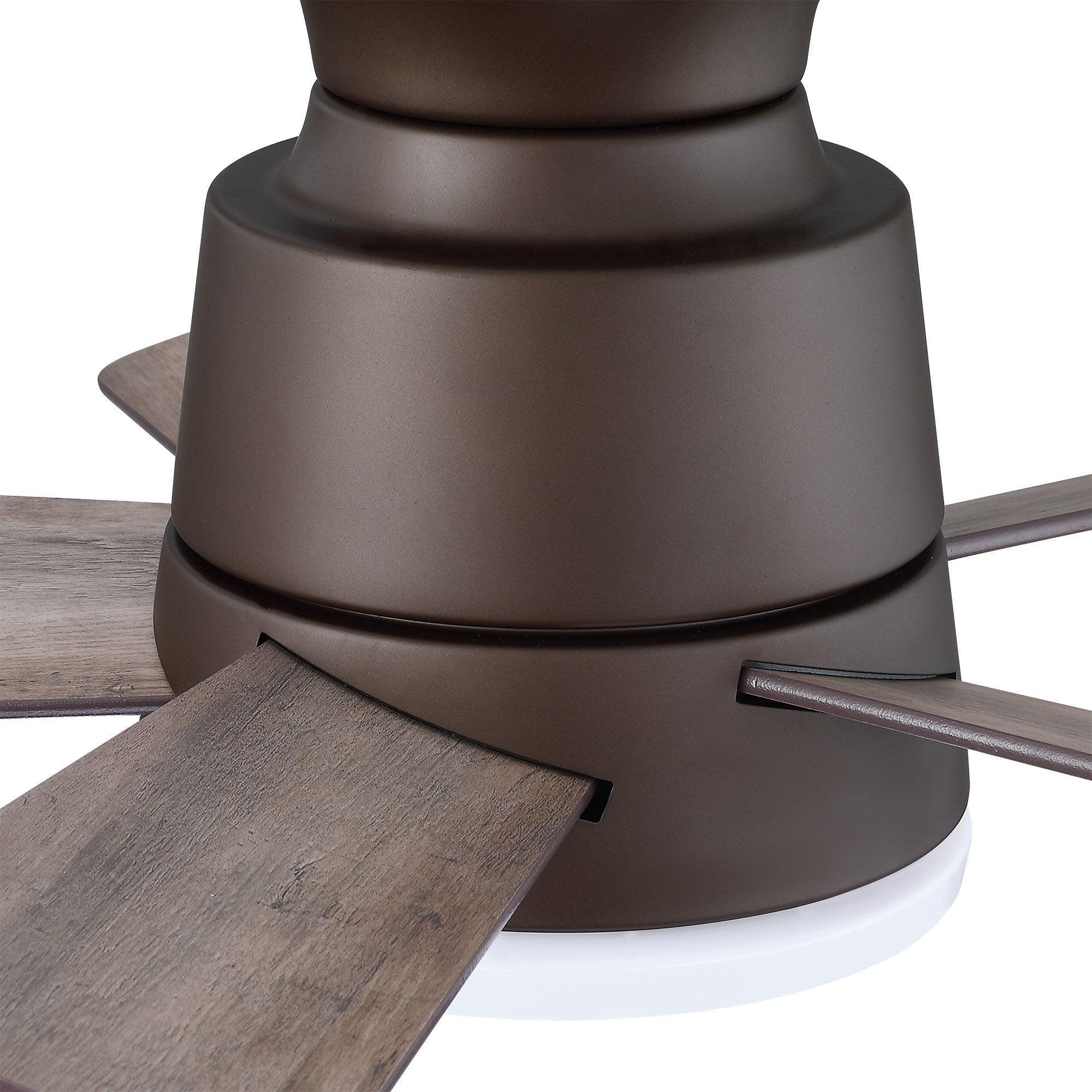 Parrot Uncle 24-Inch Farmhouse Flush Mount Reversible Iron Ceiling Fan with Lighting and Remote Control