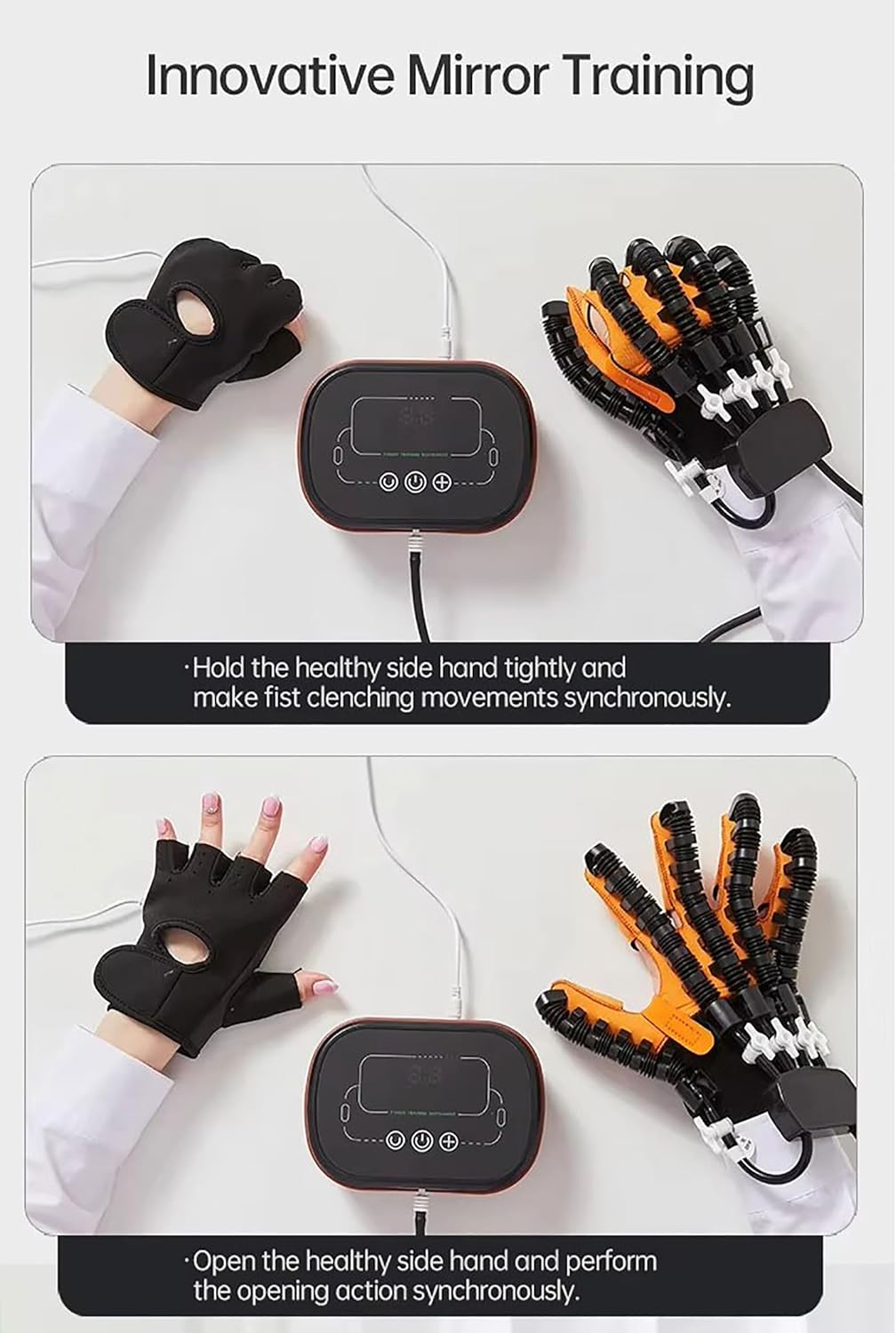 2025 Upgrade Rehabilitation Robot Gloves, Stroke Recovery Equipment, Three Levels Adjustable Heating Function, for Relieve Muscle Tension