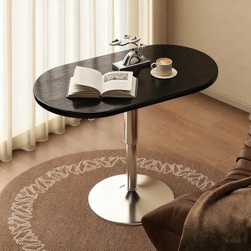 Adjustable Over Bed Table, Pneumatic Height Stand Desk & Sturdy Laptop Cart, Ideal for Home Office & Hospital Use, Multifunctional Dining Table - Black