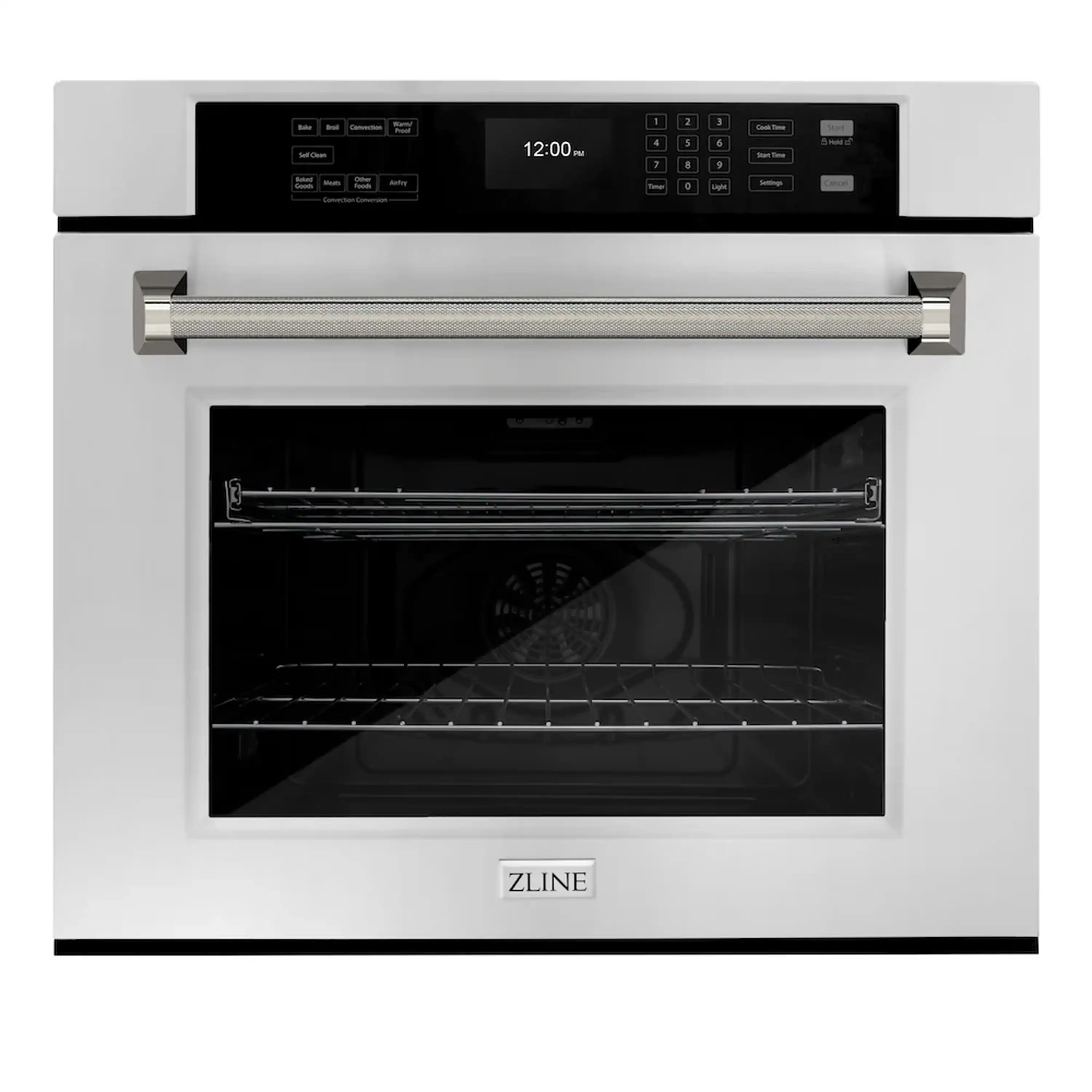 ZLINE Autograph 30-Inch True Convection Single Wall Oven in Stainless Steel & Nickel Helix Handle (WASZ-30-KPN)