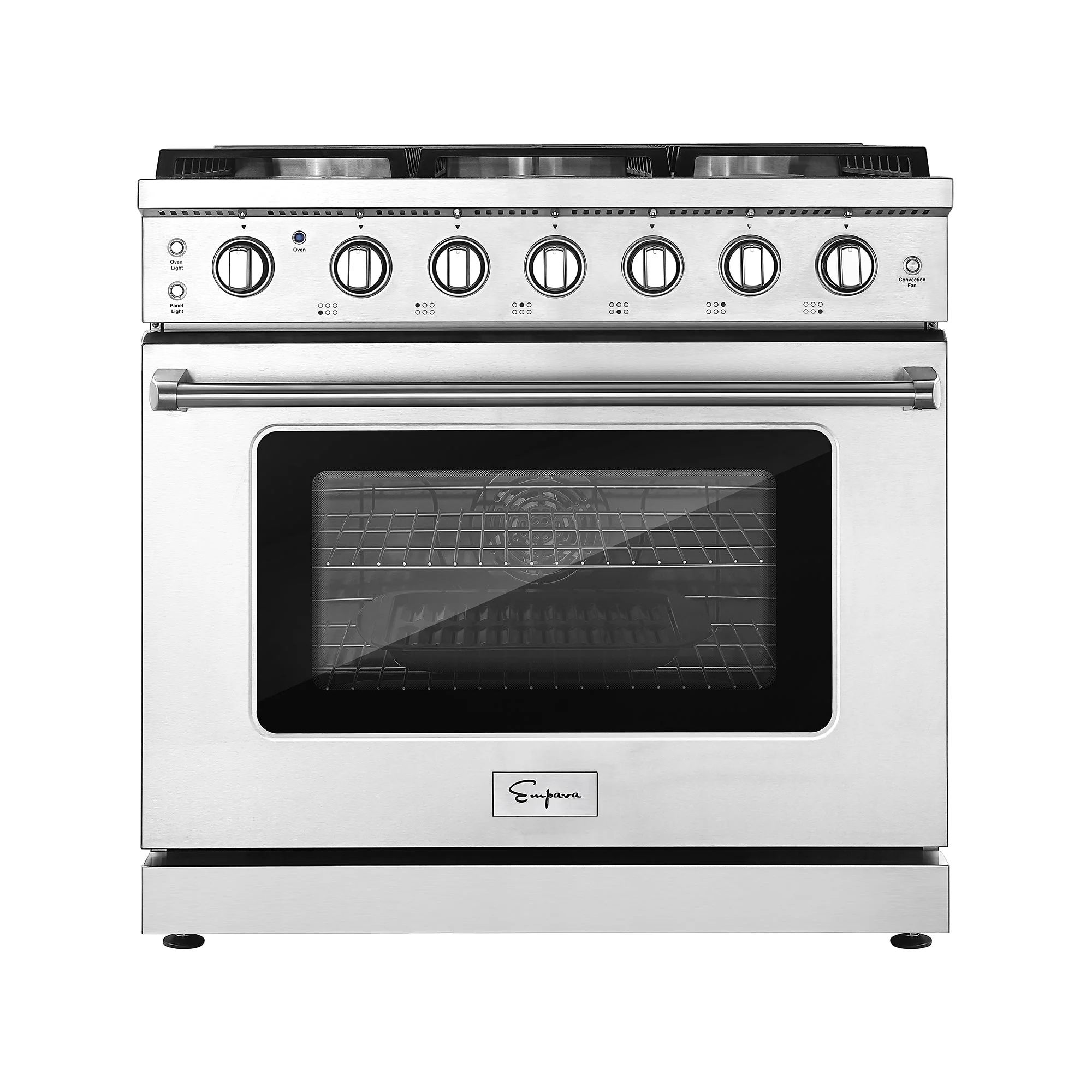Empava 36-Inch Pro-Style Slide-In Single Oven Gas Range in Stainless Steel (EMPV-36GR11)
