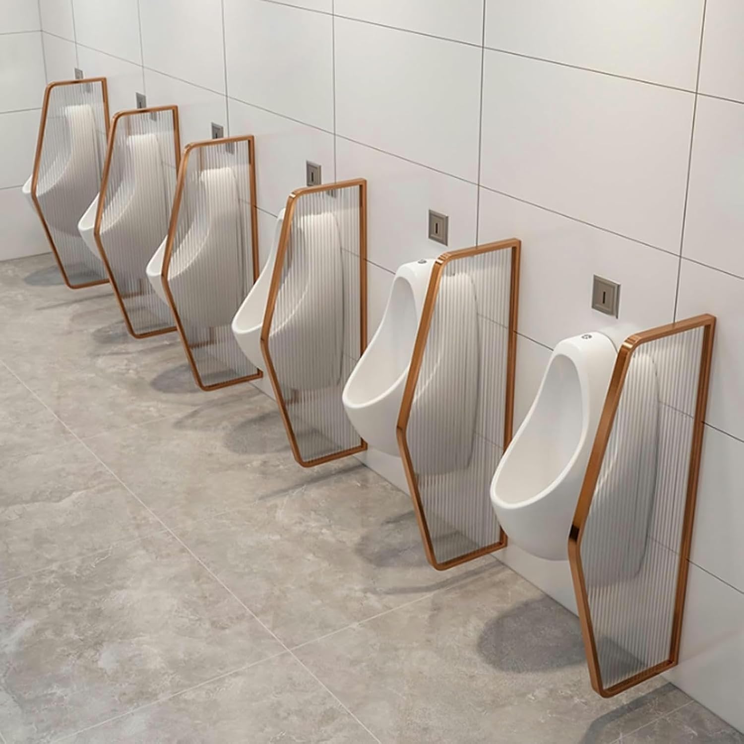 Men public toilet urinal privacy screen restroom partitions tempered glass toilet baffle with stainless steel frame Hotel Bathroom Urinal Screen Partition For use in bars and restaurants ( Color : Bla