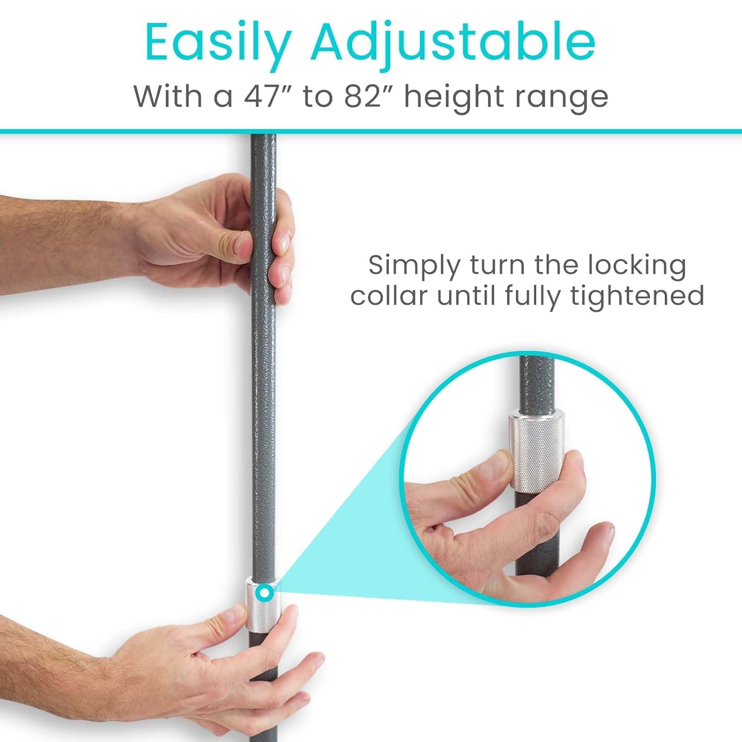 Vive IV Pole with Wheels (4 Pack) - IV Fluids Bag Stand with 2 Hooks and Adjustable Height - Portable IV Pole for Home Care, Hospitals, Clinics and Travel - Safe and Easy to Move Medical IV Drip Stand