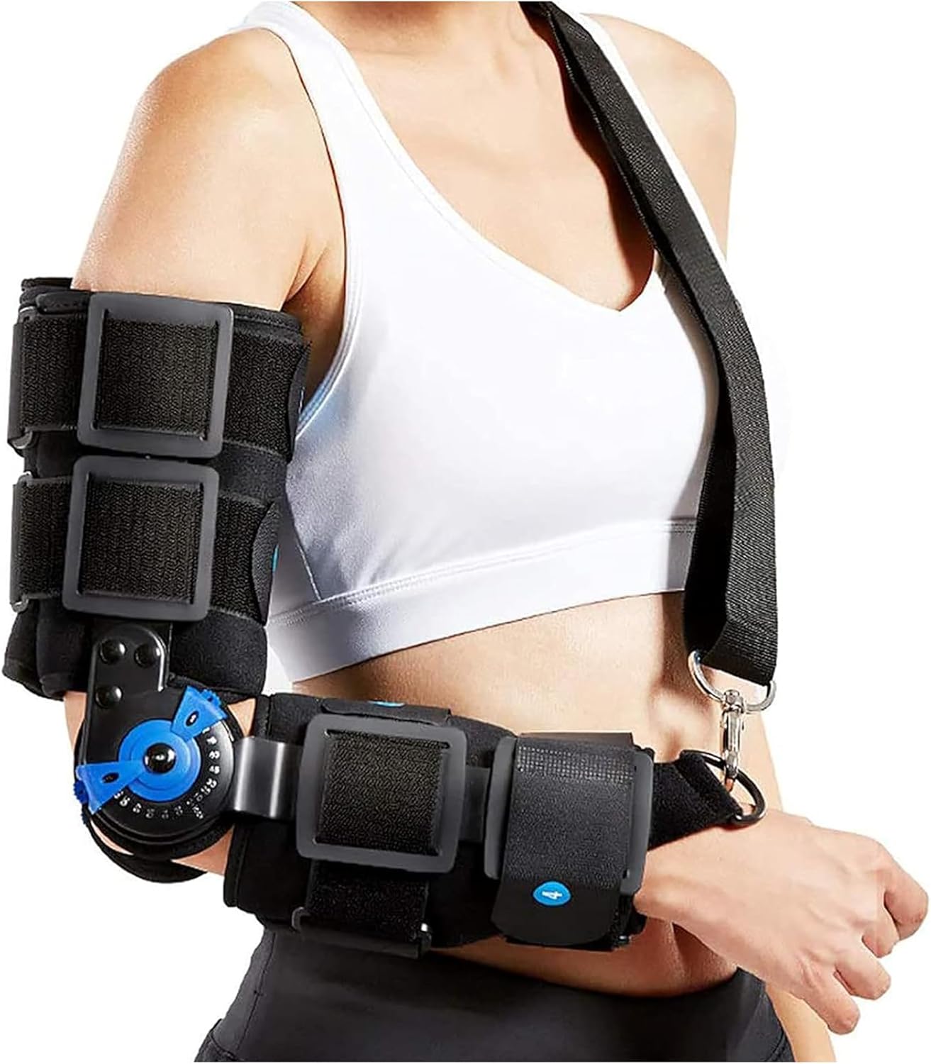 Elbow Immobilizer, Hinged Shoulder Arm Sling Forarm Braces, Double Angle Adjustment for Cubital Tunnel Syndrome Night Splint, for Arm Elbow Broken Fits All | Unisex