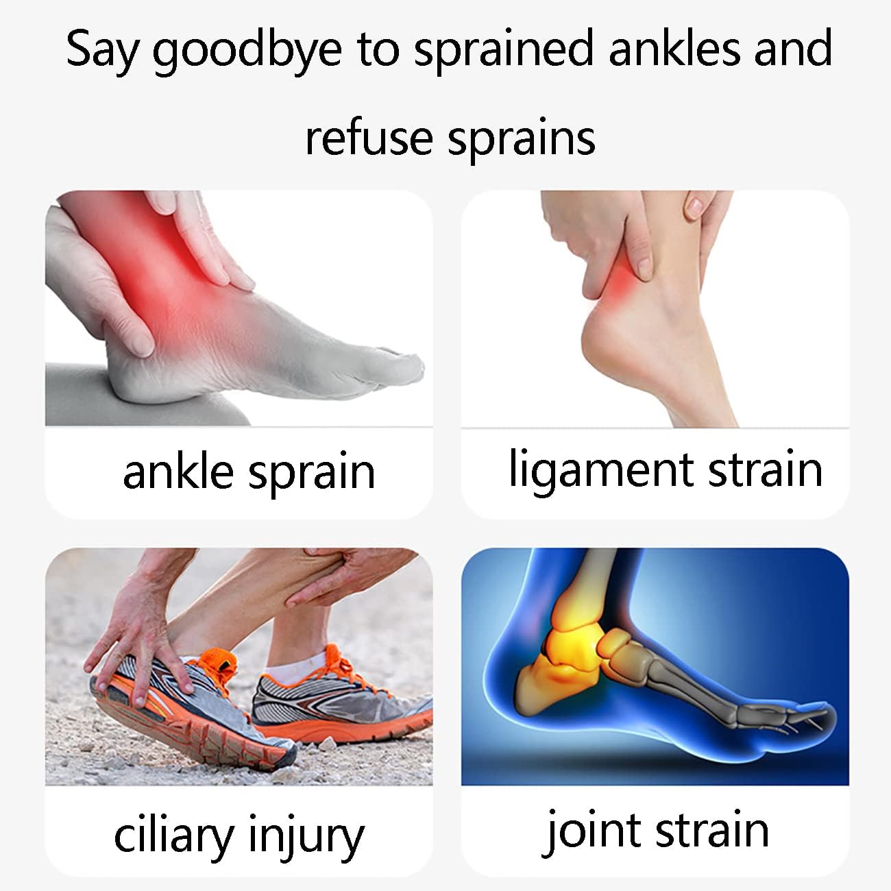 Stirrup Ankle Splint, Air and Gel Ankle Brace, Gel Ice Pack Wrap Up Adjustable Support, Cold/Hot Compression Ankle Braces, for Sprains, Tendonitis, Post-Op Cast Support,Running, Injury Recovery