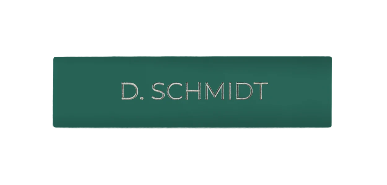 DoorBird Nameplate for One Call Button D21X  in Patina Green - Individual Engraving