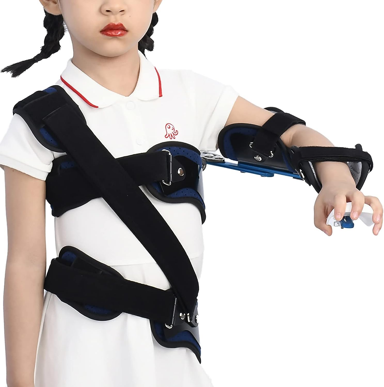 KEULEN Child Shoulder Abduction Fixed Brace, Adjustable Shoulder Supports Immobilizer, Adjustable Arm Length/abduction Angle, Flannelette Fabric, for Fracture Dislocation Injury Support Fixation