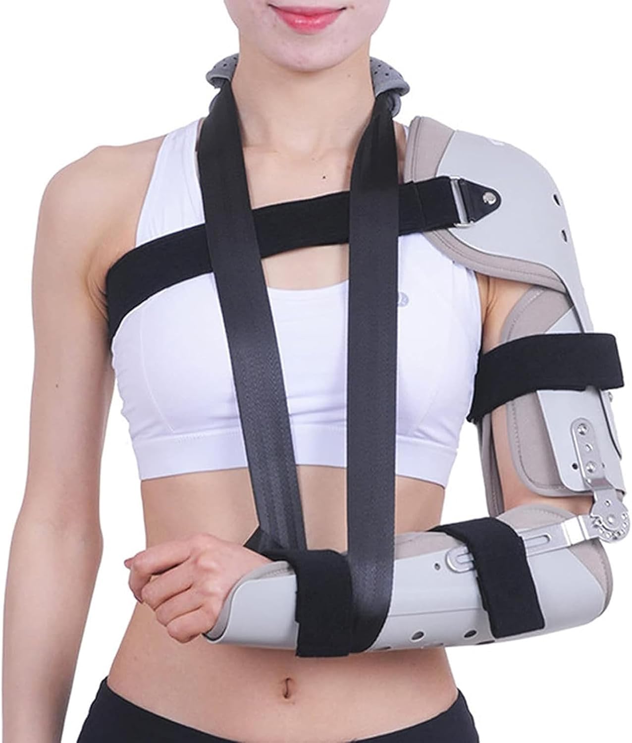 Adjustable Arm Sling, Shoulder Hinged ROM Elbow Immobilizer Brace, for Post Op Elbow Brace Stabilizer,Left