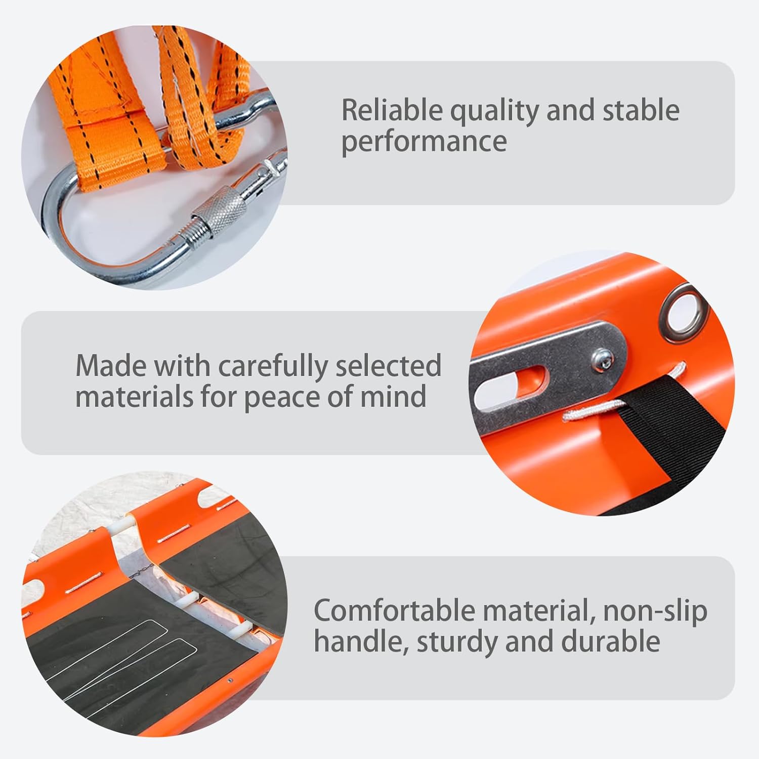 Medical Stretcher, Detachable and Foldable Medical, Medical Transport Equipment, Wear Material Equipped with Adjustable Foot Anchors for Patient Transfers