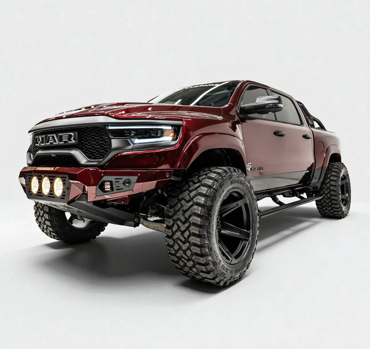 RAM TRX Baja Front Bumper w/ 3 Center Lights & Skid Plate 2021-2024