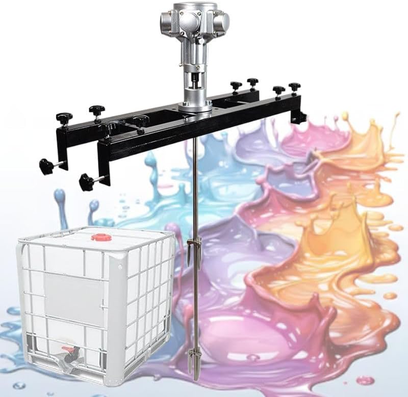 Heavy-Duty Electric IBC Agitator Mixer | 3-Cylinder Pneumatic Stirrer for Paint, Coatings & Viscous Liquids | Industrial Barrel Blender for Ink, Chemicals & Adhesives Mixing