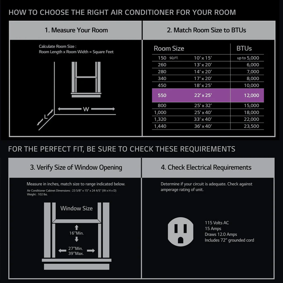 LG 12,000 BTU Dual Inverter Smart Wi-Fi Window Air Conditioner