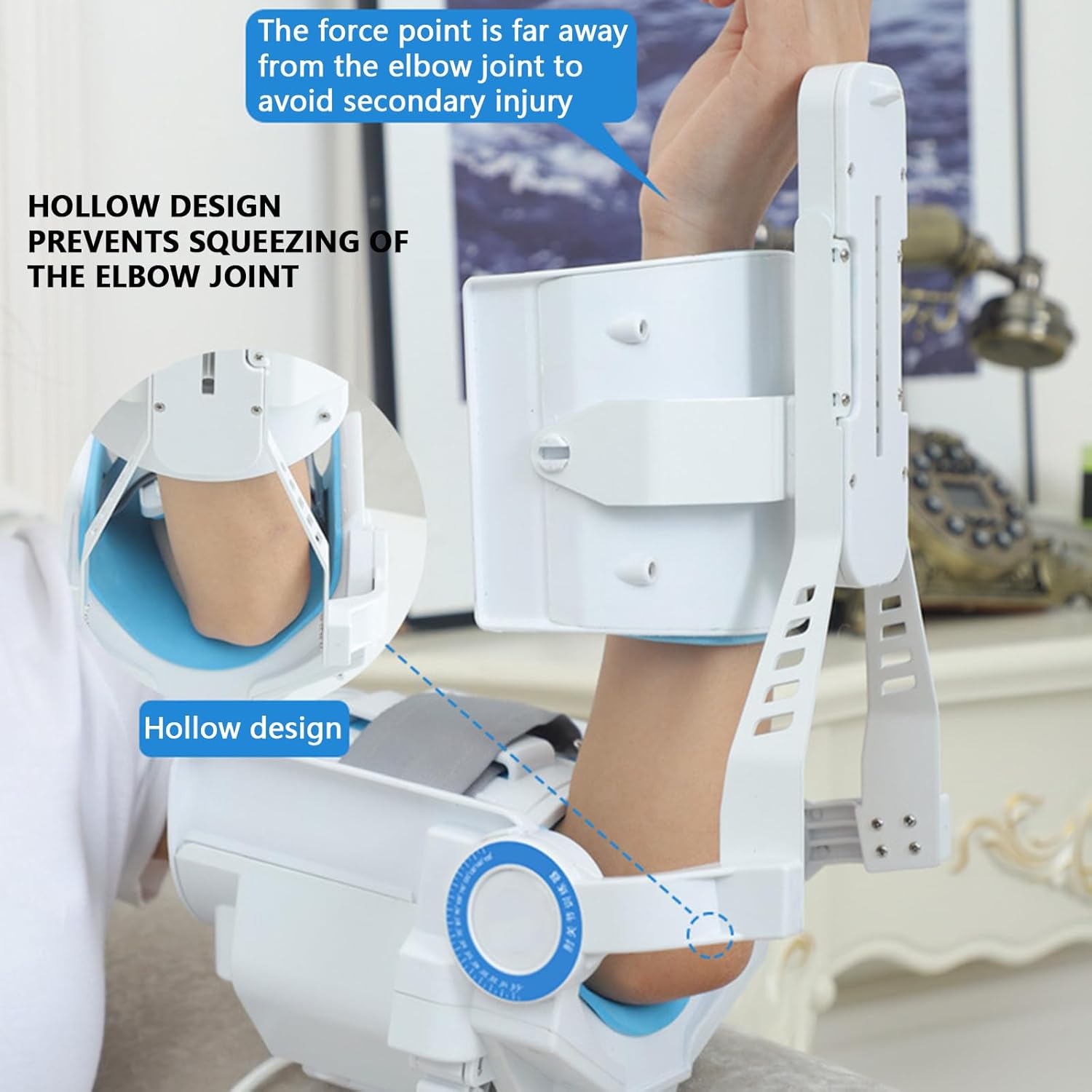 Electric Elbow Joint Rehabilitation Device,-5~150° Adjustable Post Op Elbow Brace Stabilizer Splint,Hinged Elbow Brace Arm Exerciser,for Arm Fracture