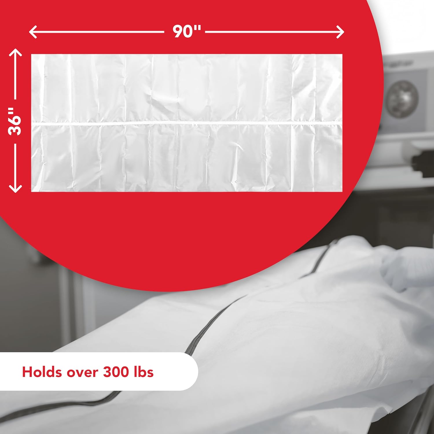 PVC Cadaver Body Bags 12-Pack with Metal Zipper – White, 36